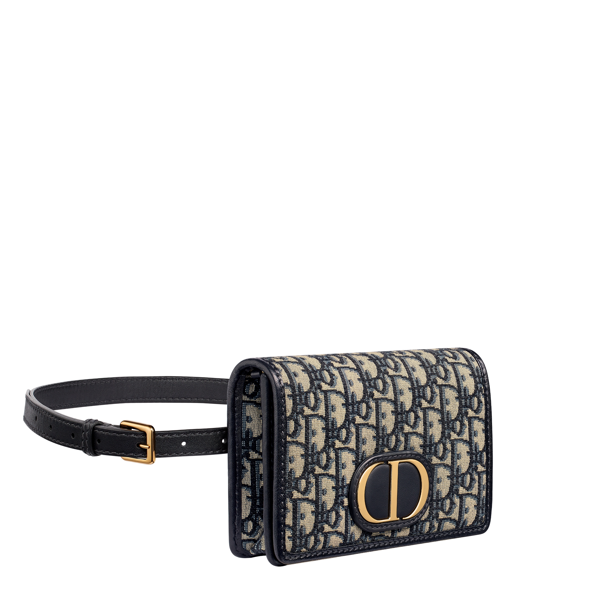 30 Montaigne 2-in-1-Pouch Dior Oblique Jacquard in Blau E03