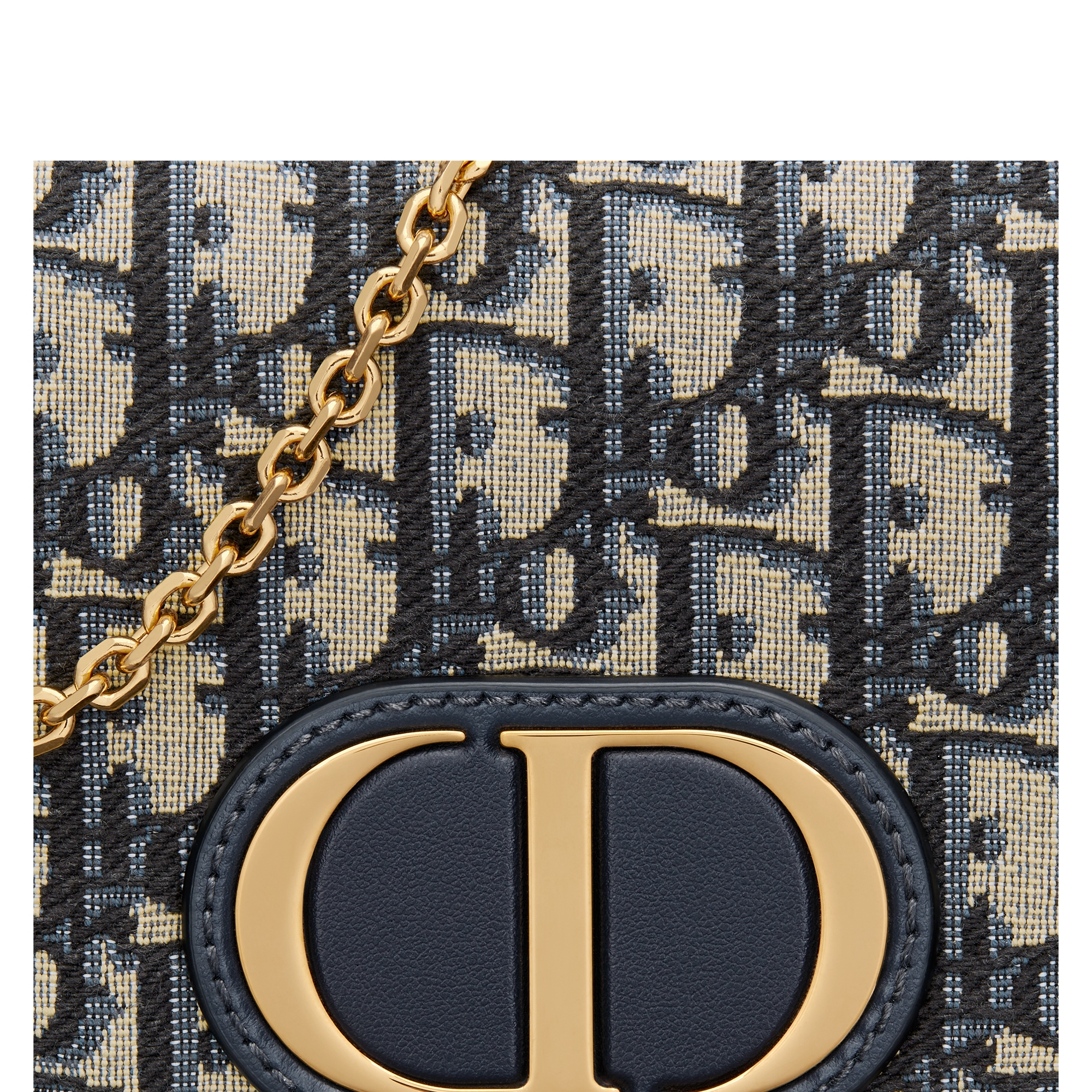 30 Montaigne 2-in-1-Pouch Dior Oblique Jacquard in Blau E09