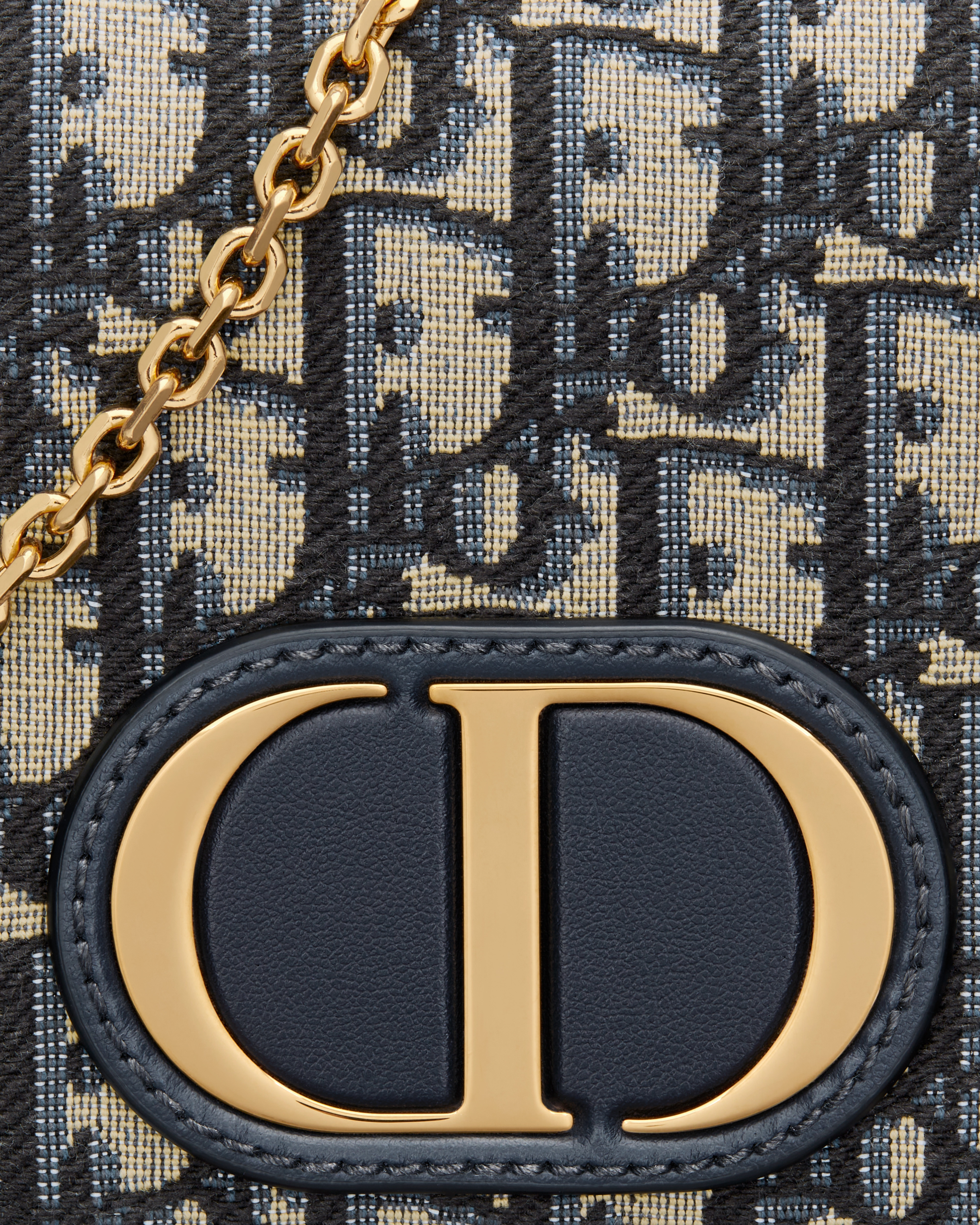 30 Montaigne 2-in-1-Pouch Dior Oblique Jacquard in Blau E09