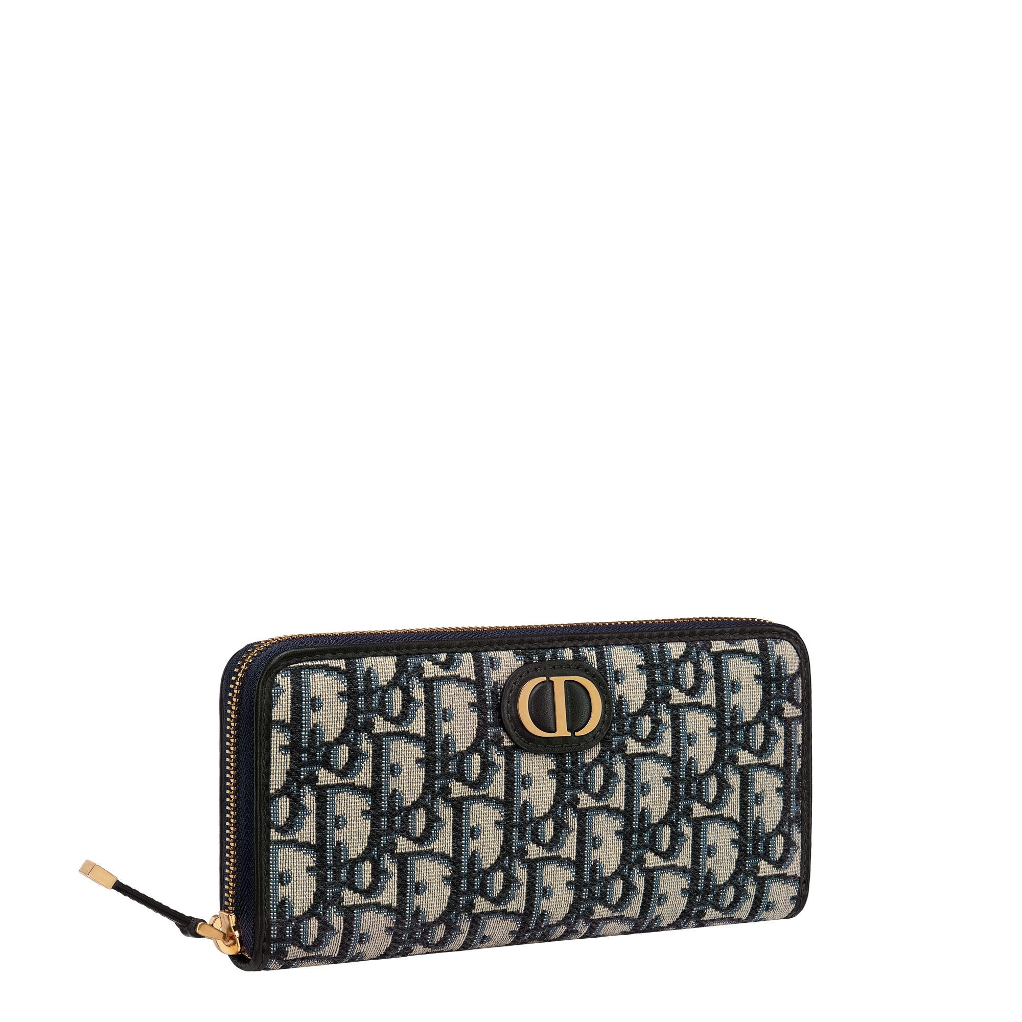 30 Montaigne Voyageur Long Wallet Blue Dior Oblique Jacquard E03