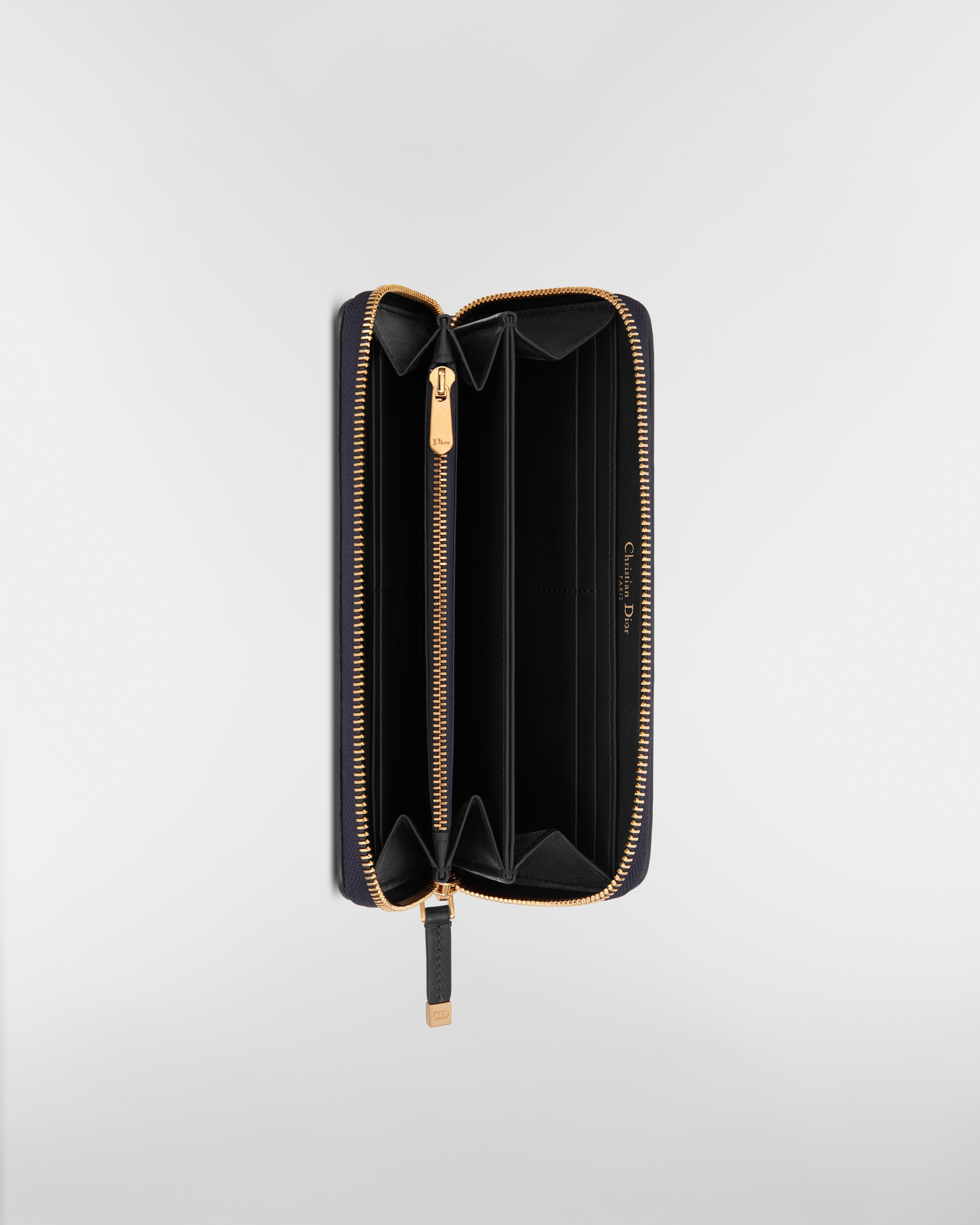 Portefeuille long Voyageur 30 Montaigne Toile jacquard Dior Oblique bleu E06