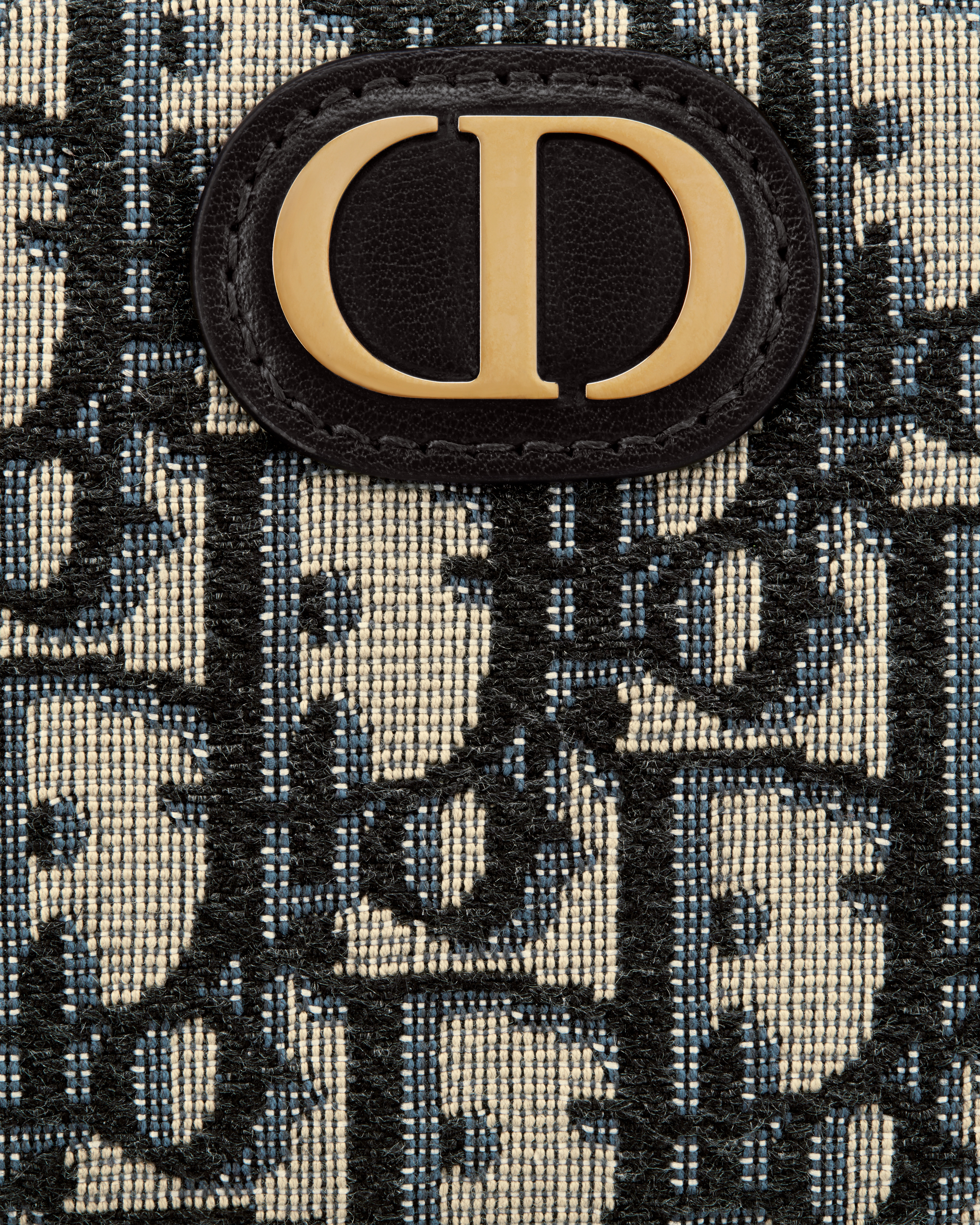 Portefeuille long Voyageur 30 Montaigne Toile jacquard Dior Oblique bleu E09