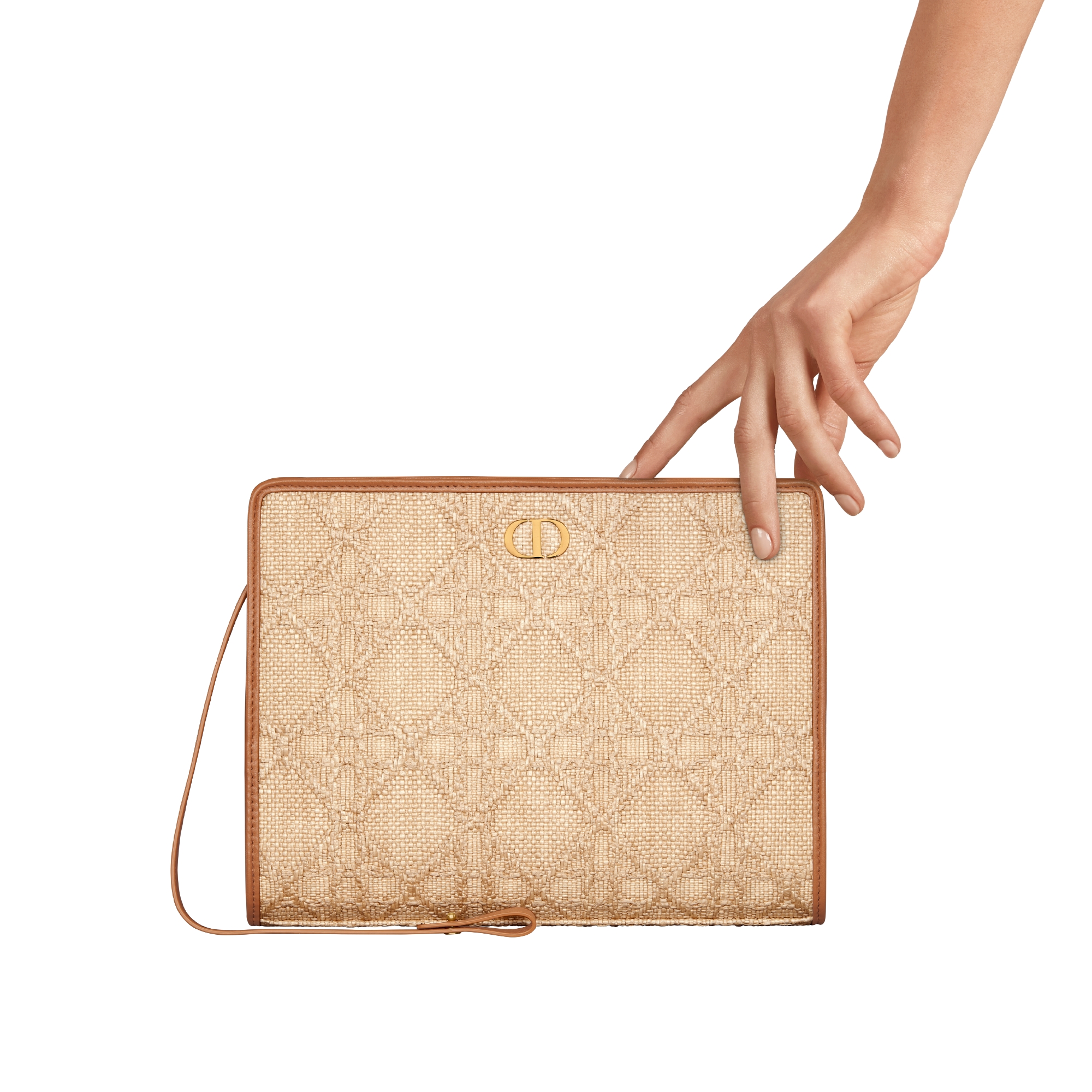 30 Montaigne Dea Pouch Natural Cannage Raffia E11