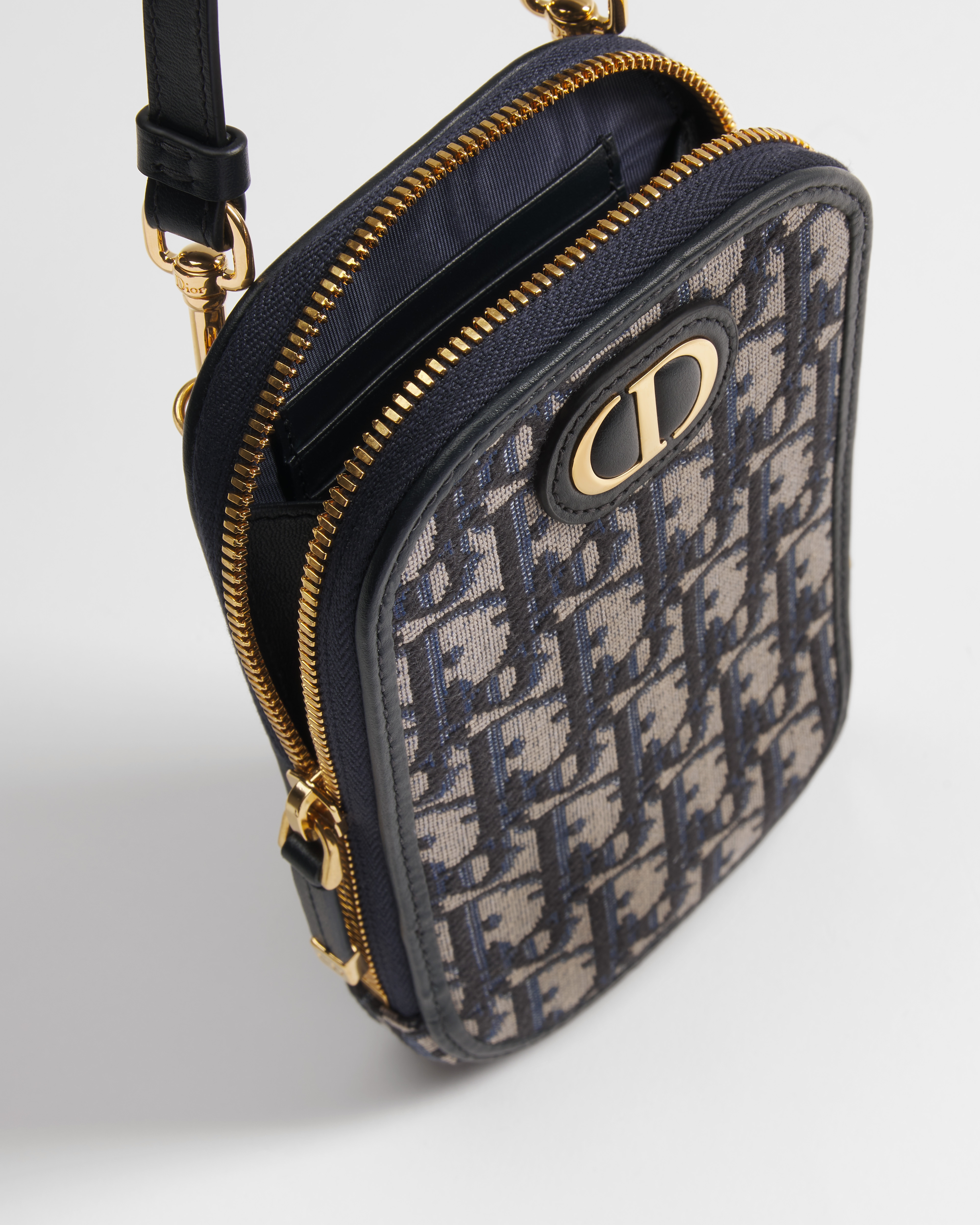 30 Montaigne Call'in Dior Smartphone-Hülle Dior Oblique Jacquard in Blau E06