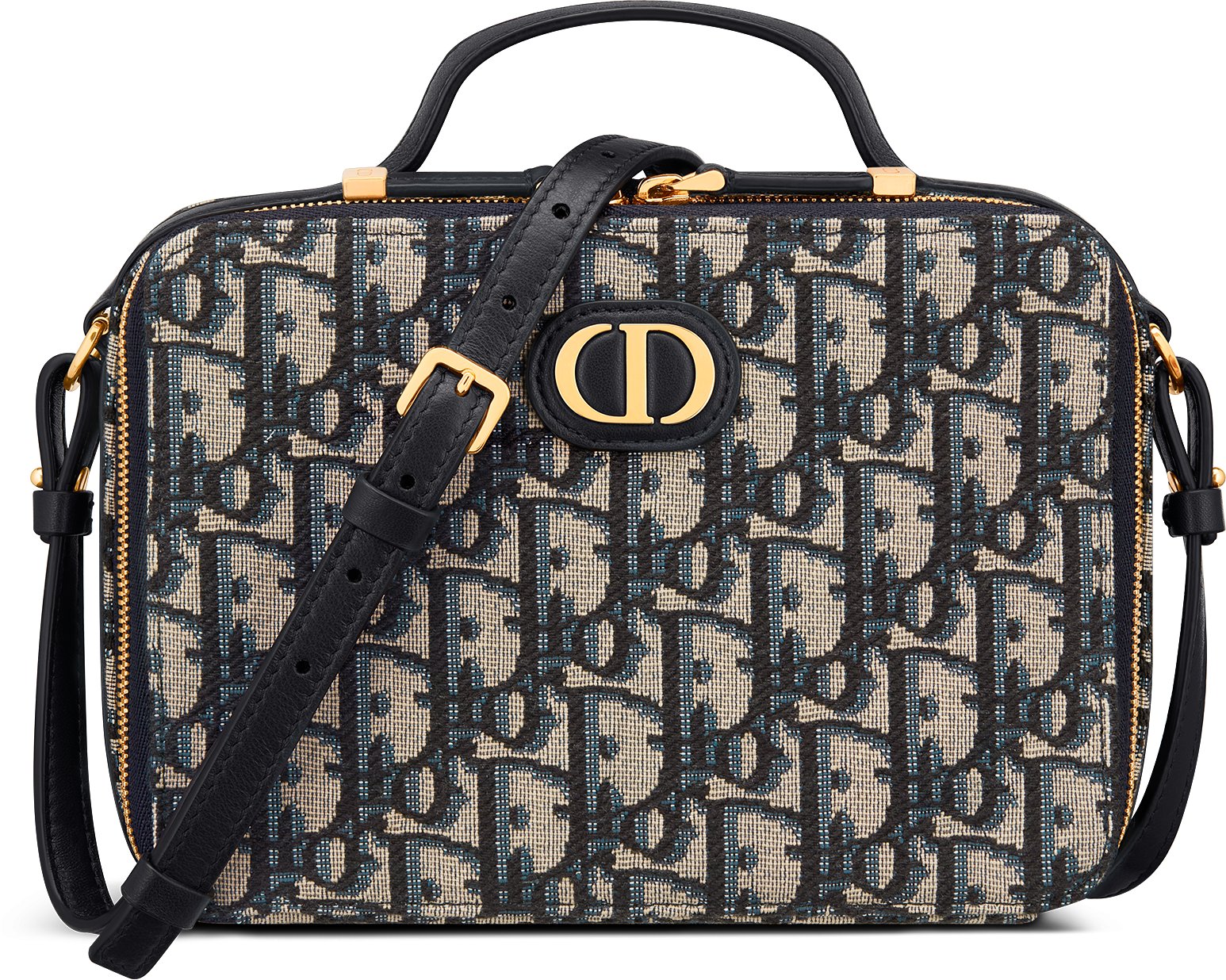30 Montaigne Box Bag Blue Multicolor Dior Oblique Jacquard | DIOR