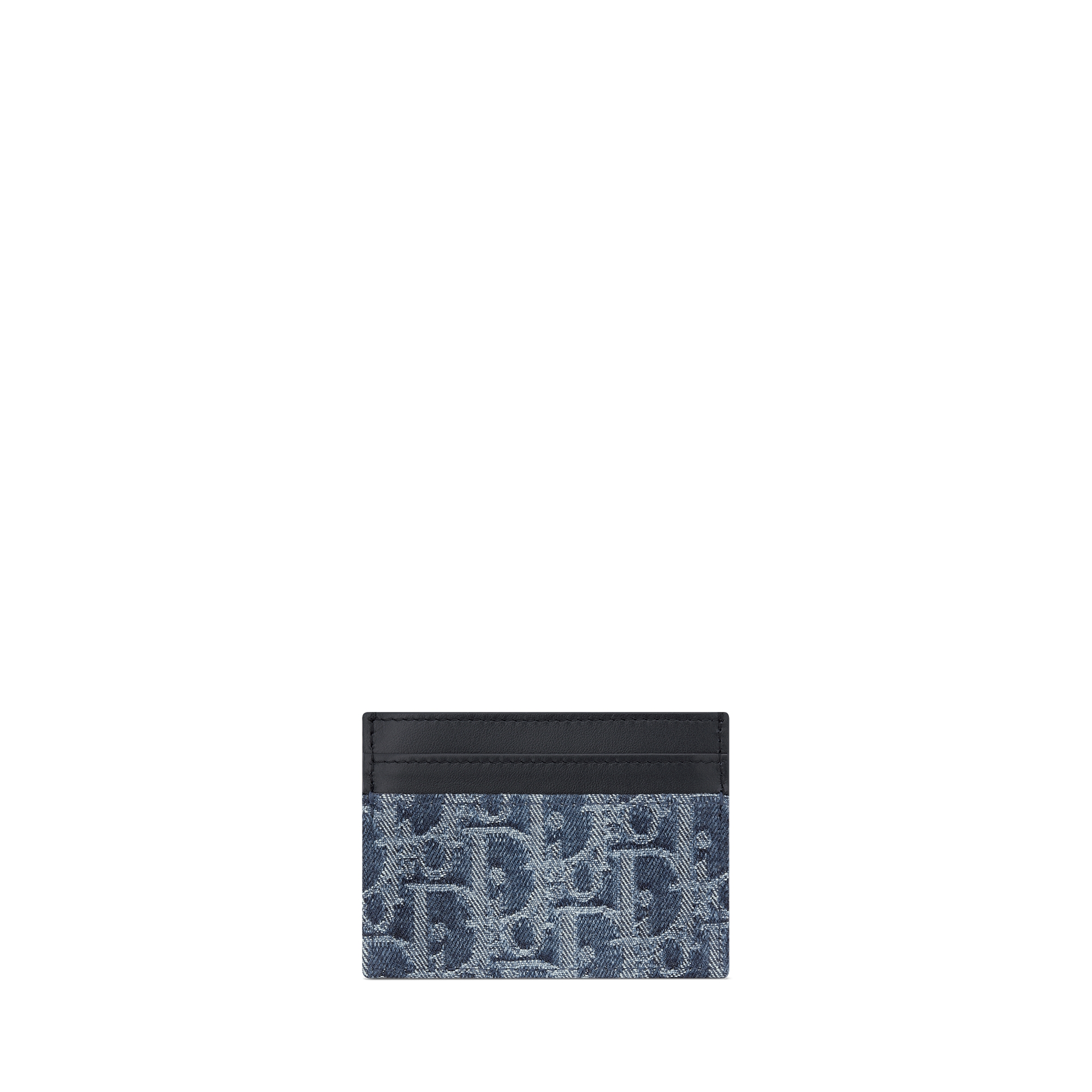 DIOR 25S 30 MONTAIGNE CARD HOLDER 10 IN BLACK OBLIQUE JACQUARD CANVAS