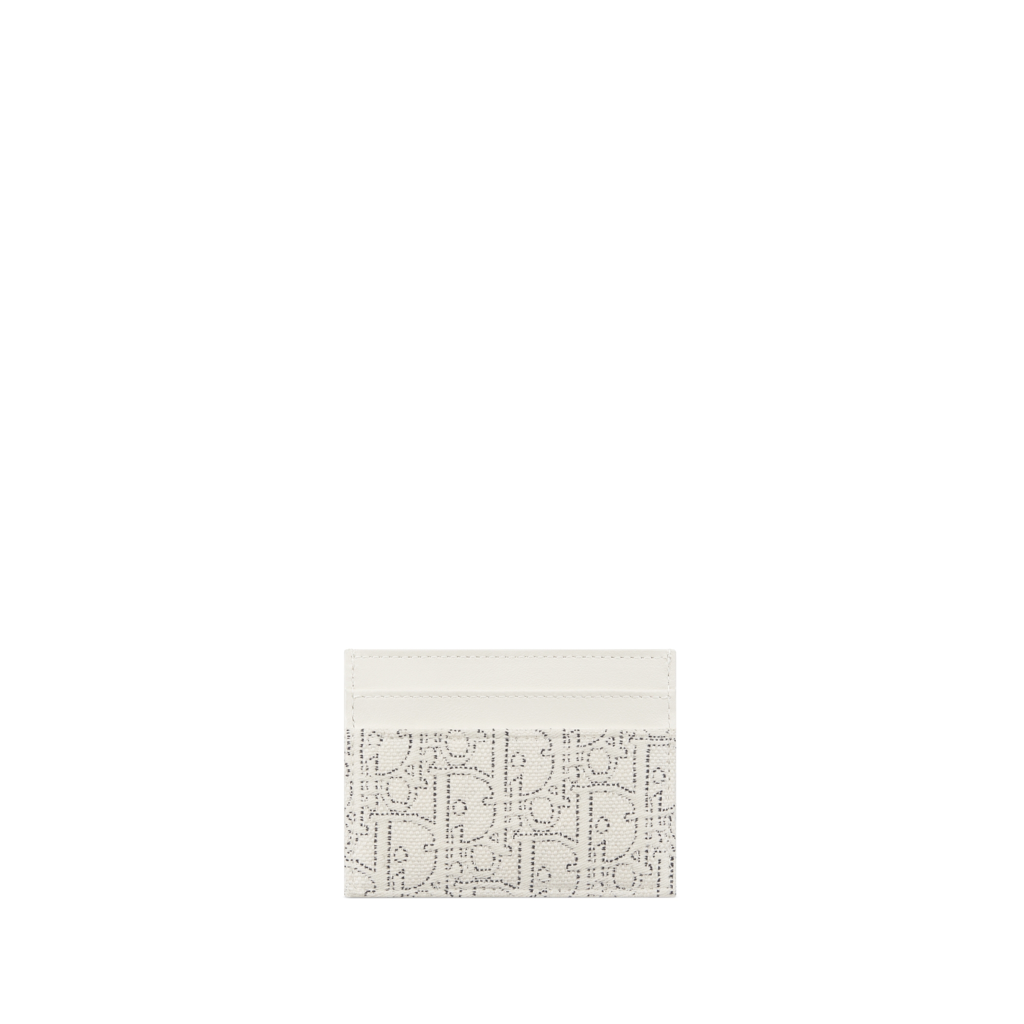 30 Montaigne Freesia Card Holder White Dior Oblique Jacquard with Contrasting Black Topstitching E08