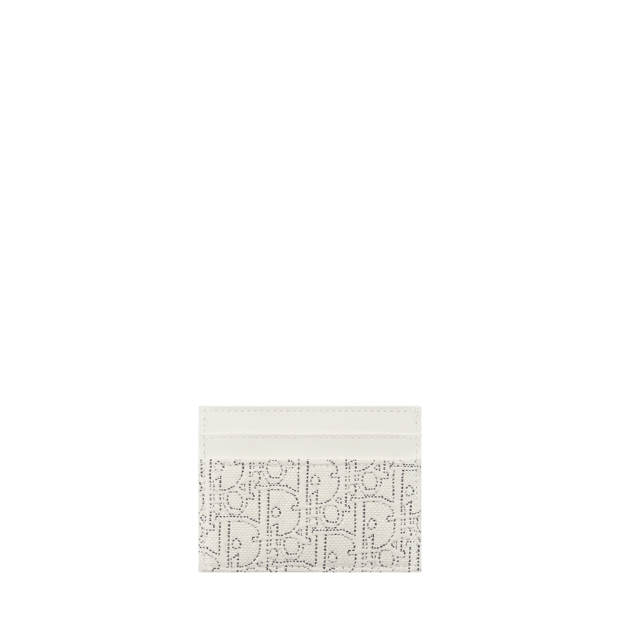 30 Montaigne Freesia Card Holder White Dior Oblique Jacquard with Contrasting Black Topstitching E08
