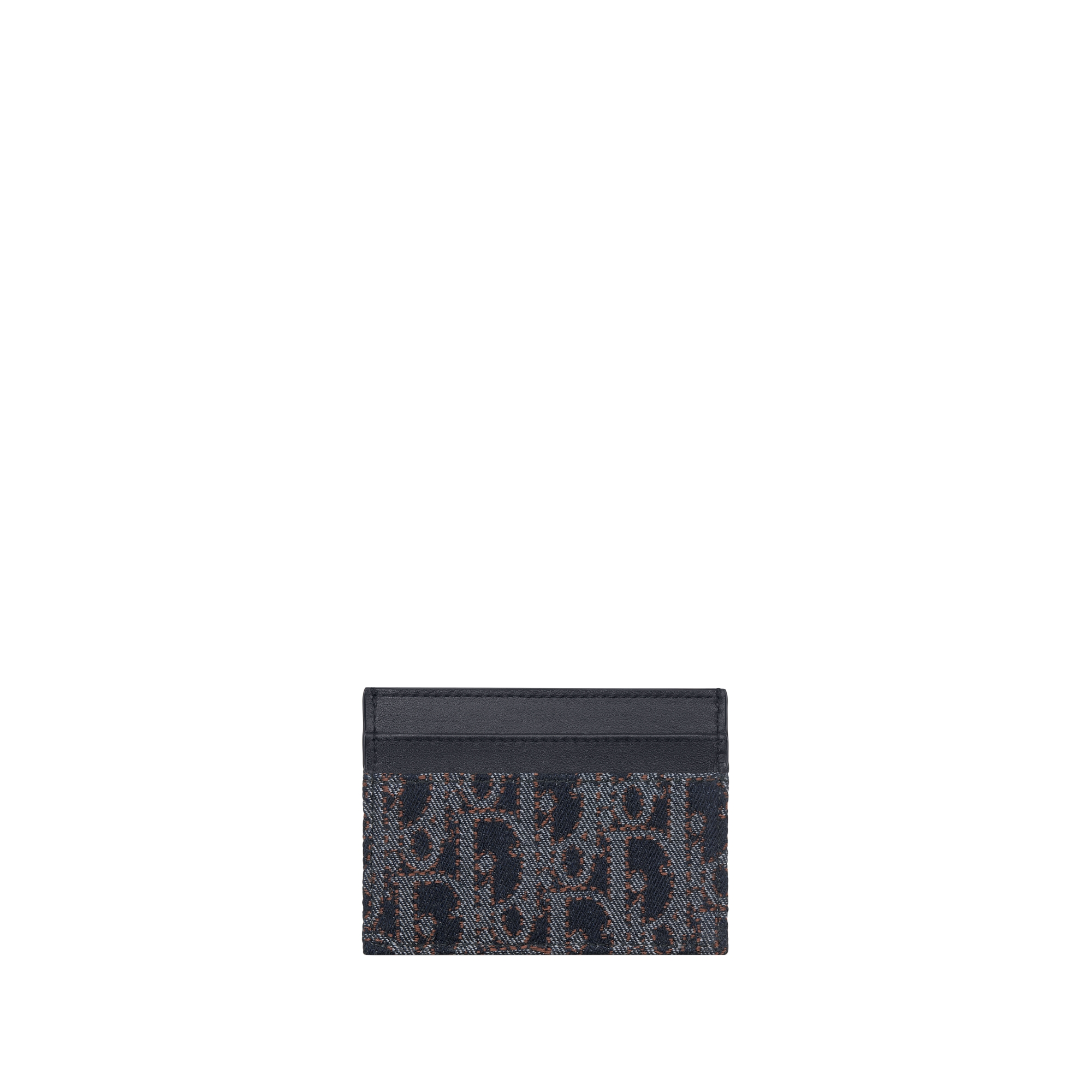 30 Montaigne Freesia Card Holder Blue and Tobacco Brown Dior Oblique Denim with Contrasting Topstitching E08