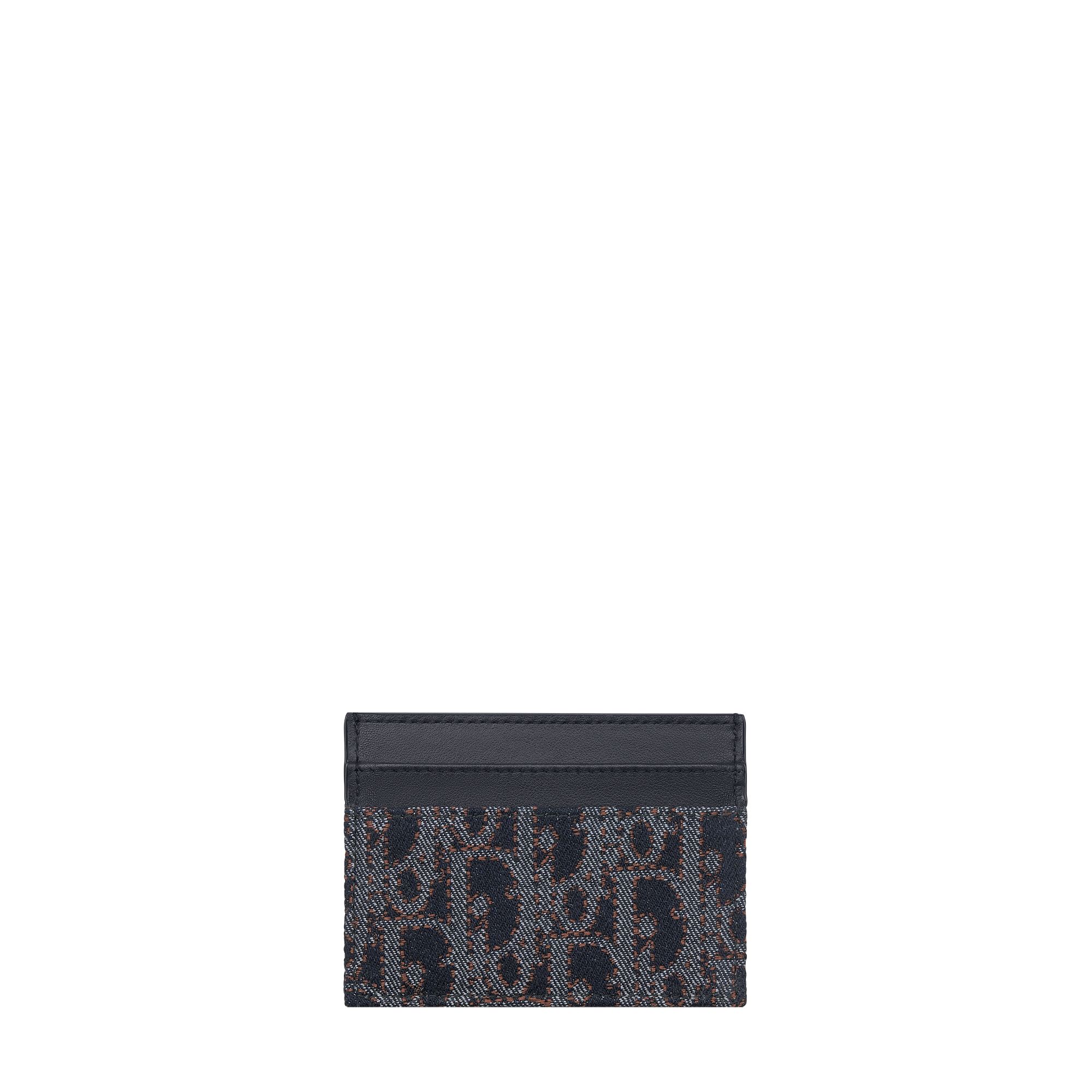 30 Montaigne Freesia Card Holder Blue and Tobacco Brown Dior Oblique Denim with Contrasting Topstitching E08