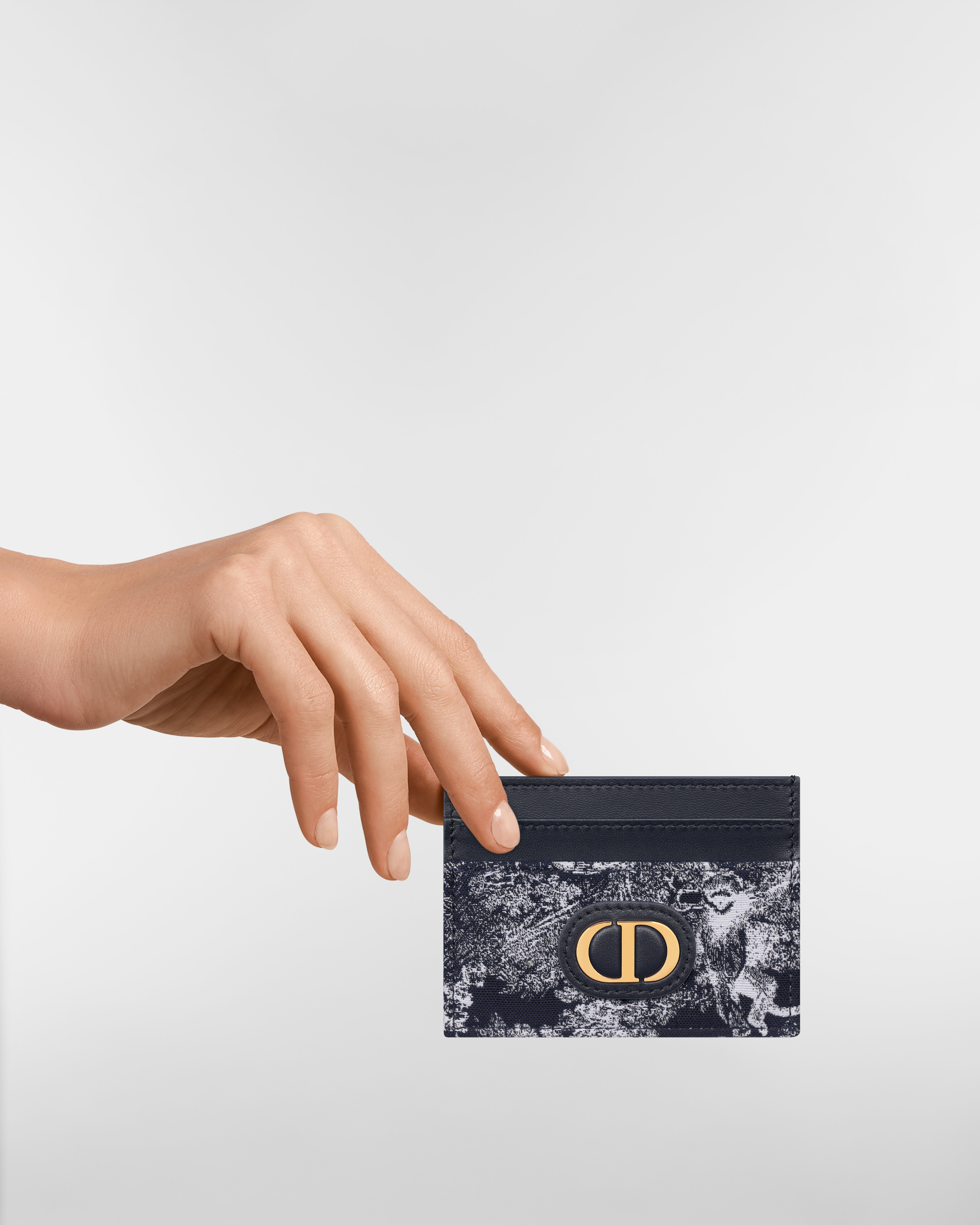 30 Montaigne Freesia 카드 지갑 블루 Toile de Jouy Reverse 자카드 E11