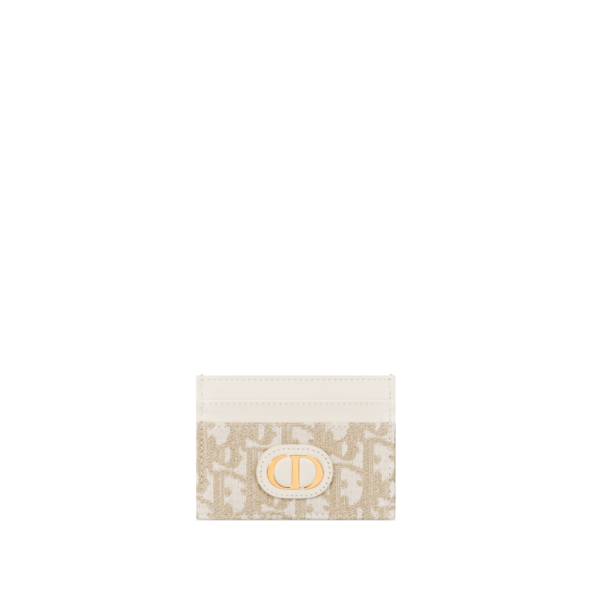 30 Montaigne Freesia Kartenetui Dior Oblique Jacquard in Goldfarbe E01