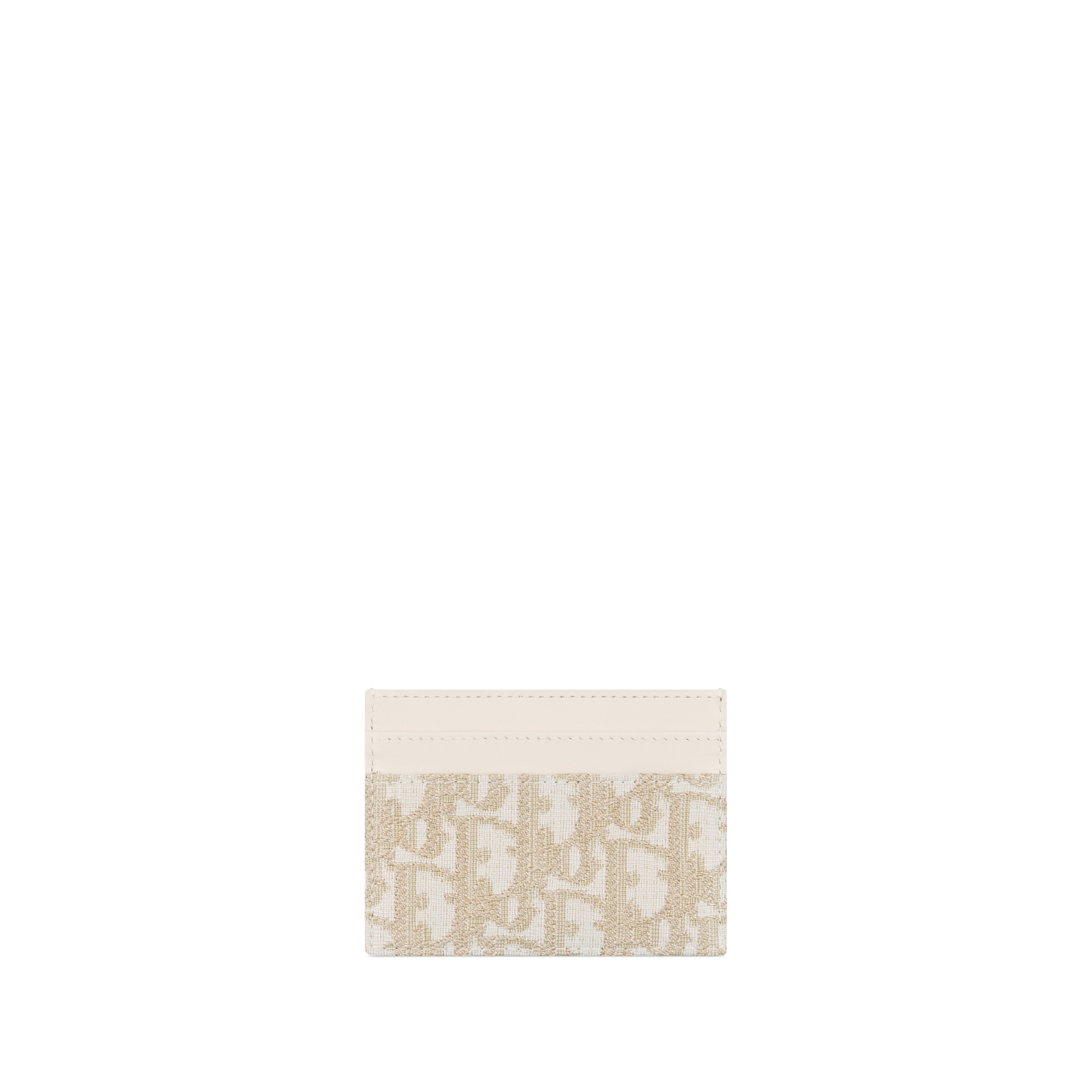 กระเป๋าใส่บัตร 30 Montaigne Freesia ผ้าแจ็กการ์ดลาย Dior Oblique ในโทนสีทอง E08