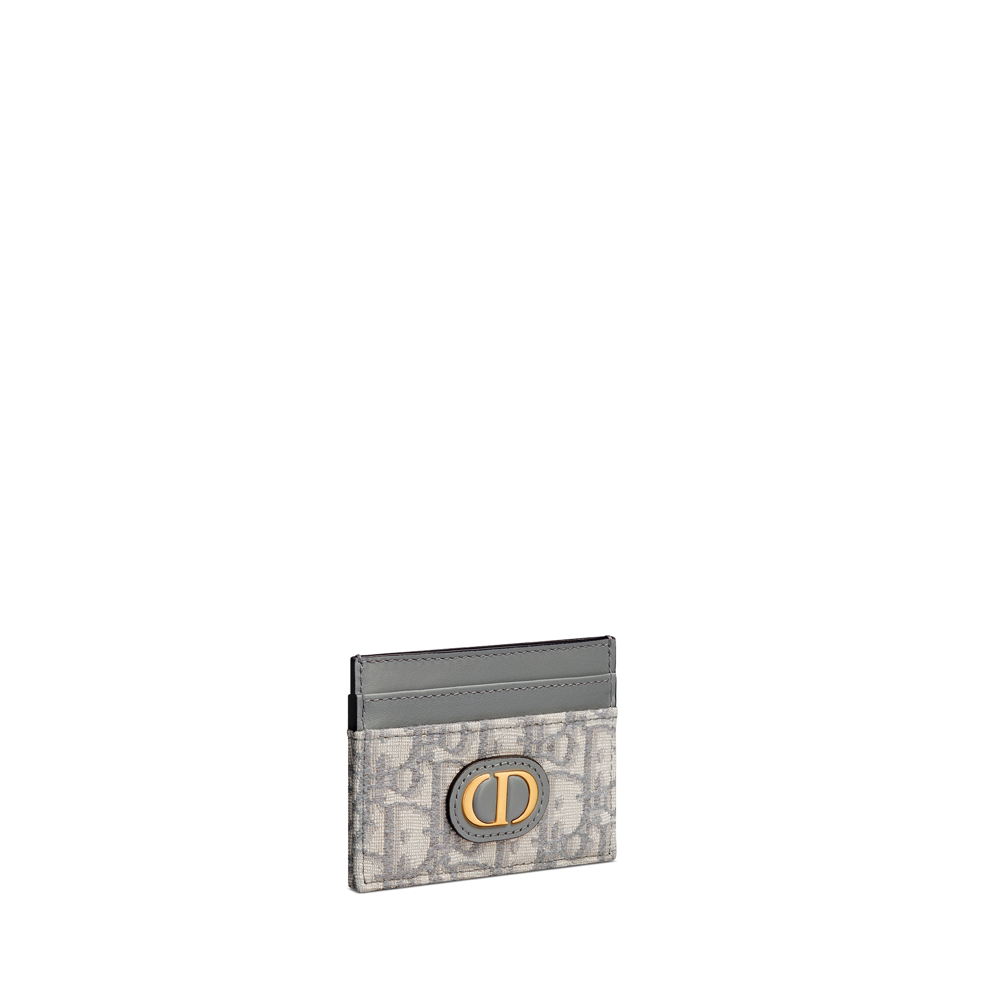 30 Montaigne Freesia Card Holder Gray Dior Oblique Jacquard E03