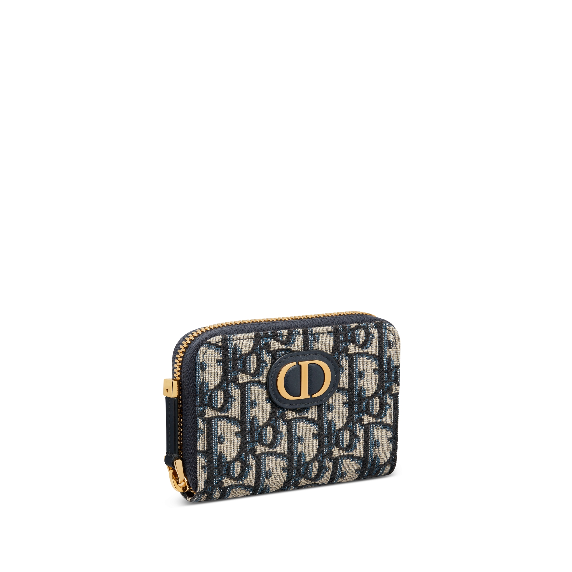 30 Montaigne Voyageur 小型零錢包 藍色 Dior Oblique 緹花 E03