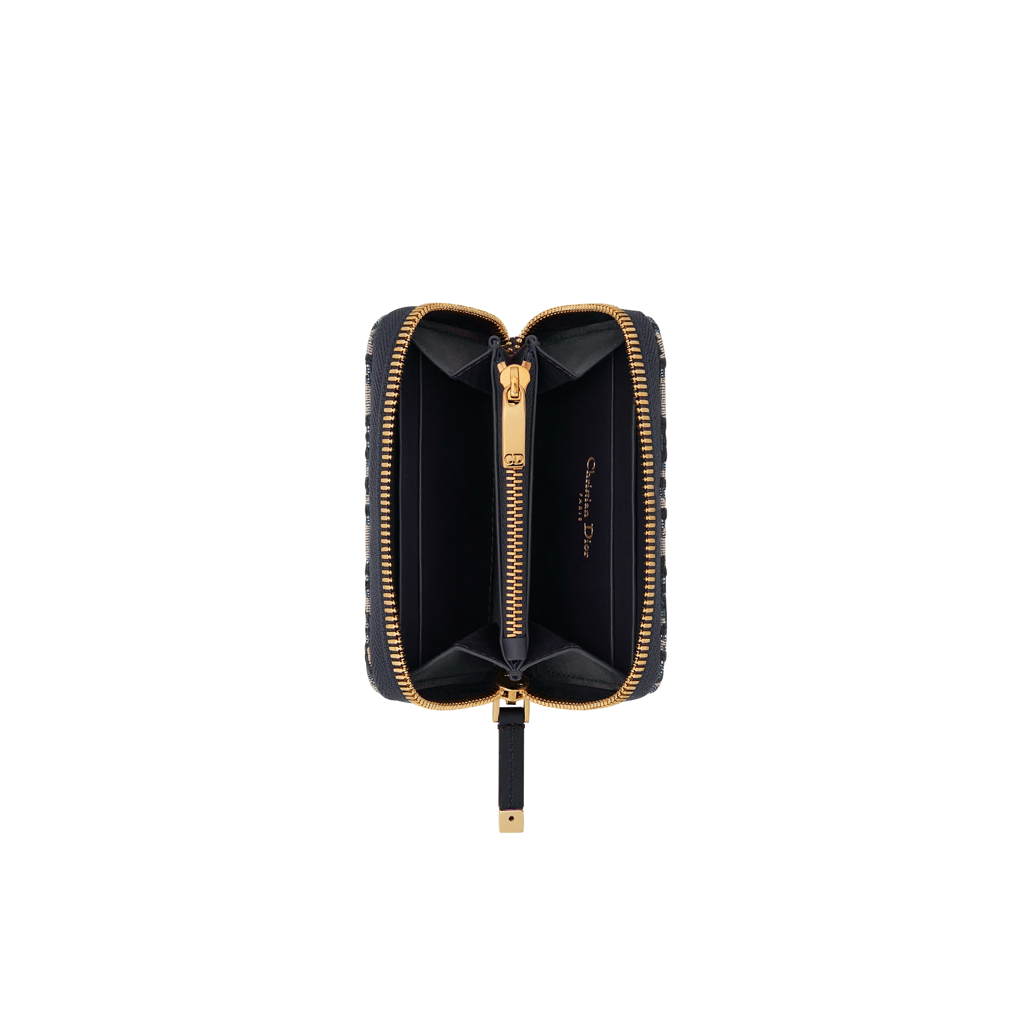 Porta-moedas 30 Montaigne Voyageur pequeno Jacquard Dior Oblique azul E06