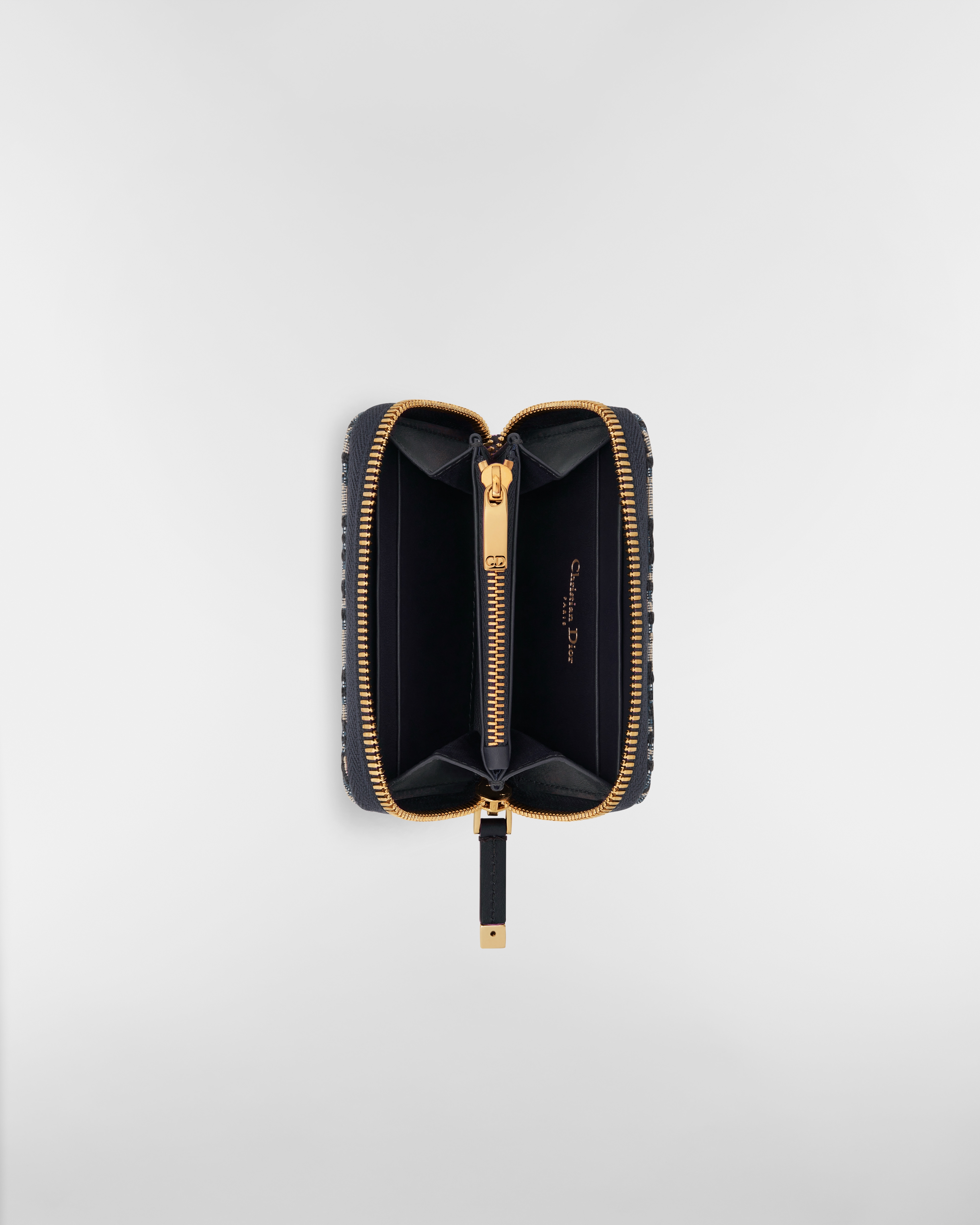 Small 30 Montaigne Voyageur Coin Purse Blue Dior Oblique Jacquard E06