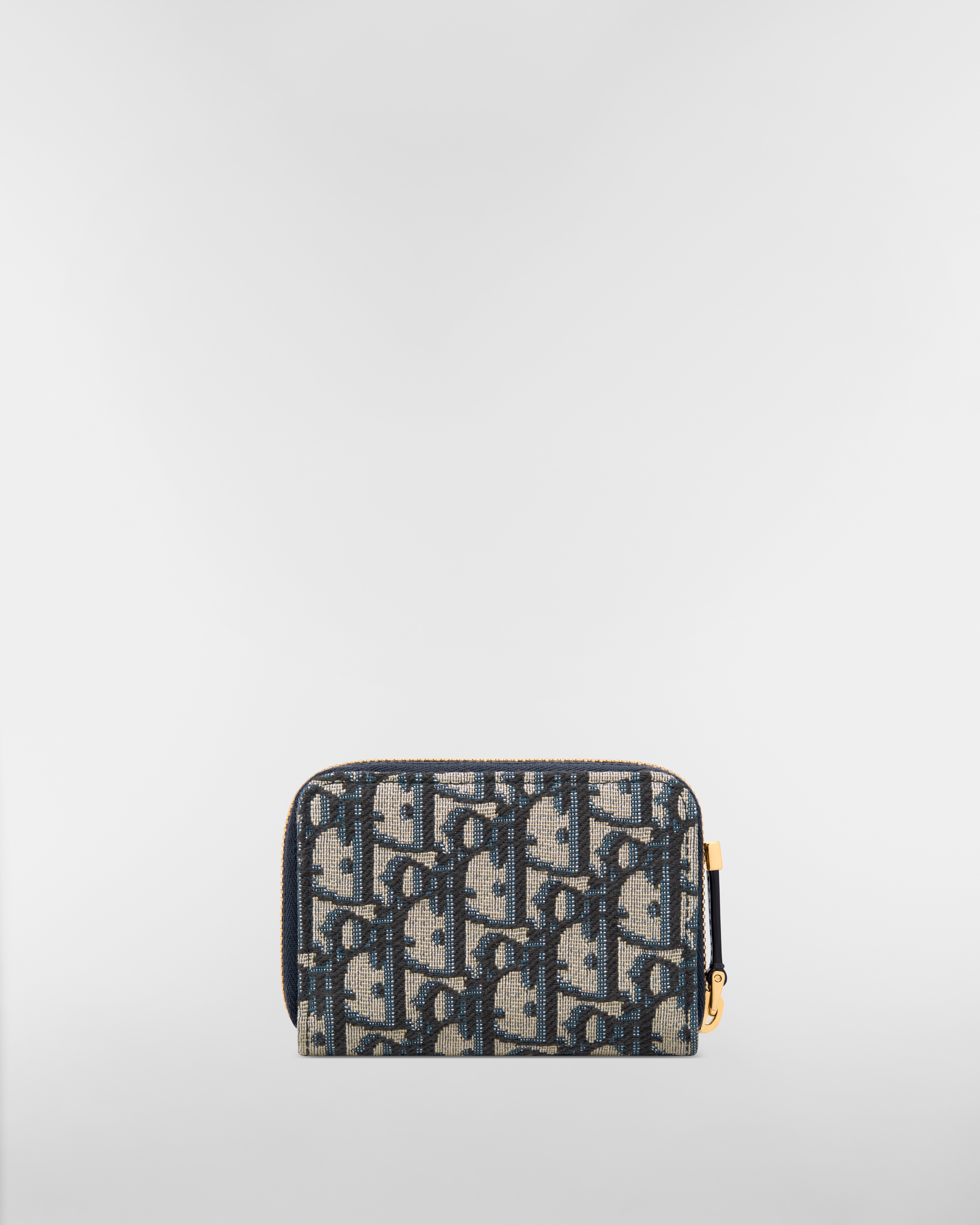 Small 30 Montaigne Voyageur Coin Purse Blue Dior Oblique Jacquard E08