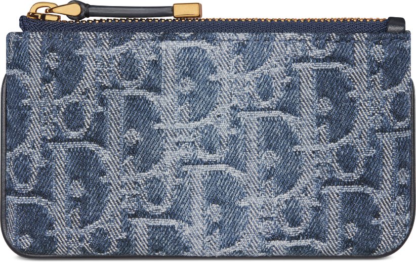 DiorTravel Myrte Zipped Key Case Blue Denim Dior Oblique Jacquard | DIOR
