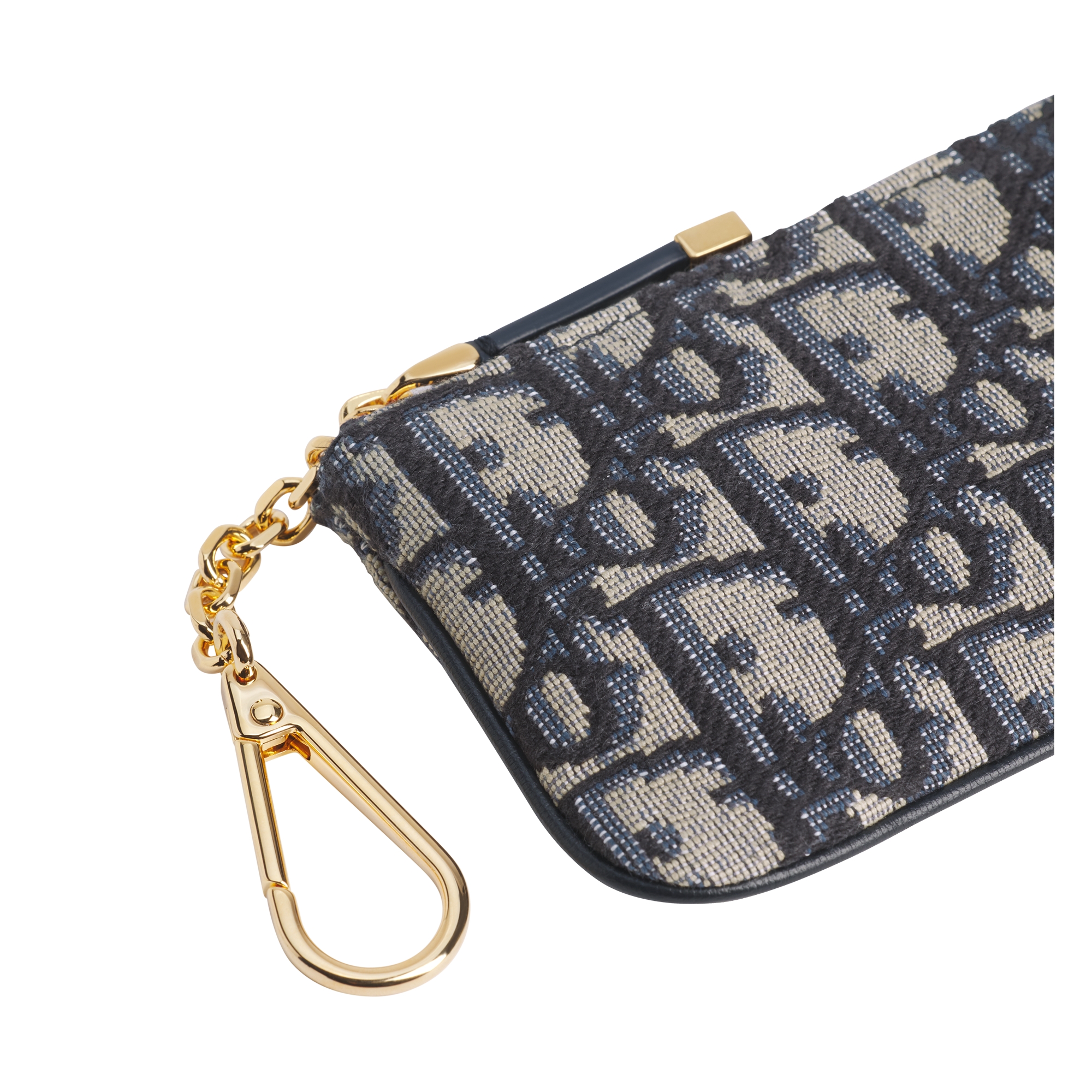 DiorTravel Myrte Zipped Key Case Blue Dior Oblique Jacquard E09
