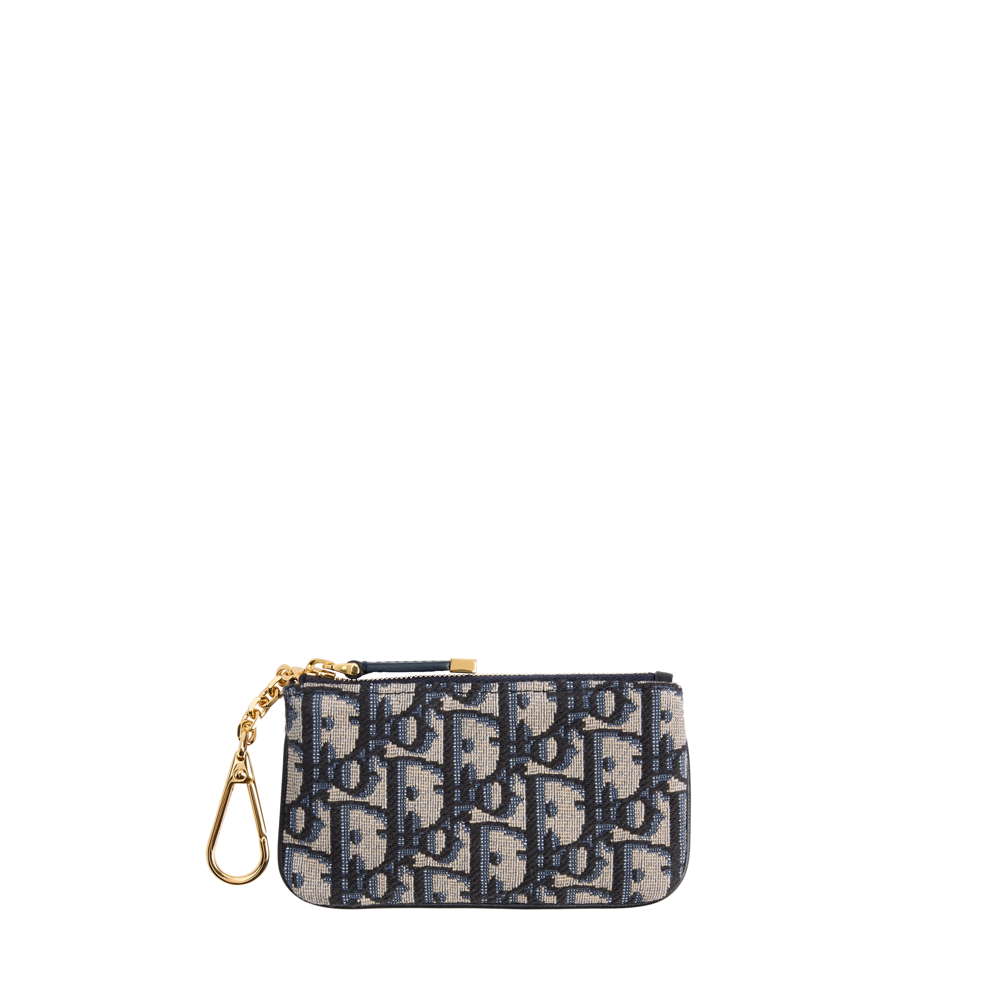 DiorTravel Myrte Zipped Key Case Blue Dior Oblique Jacquard E10