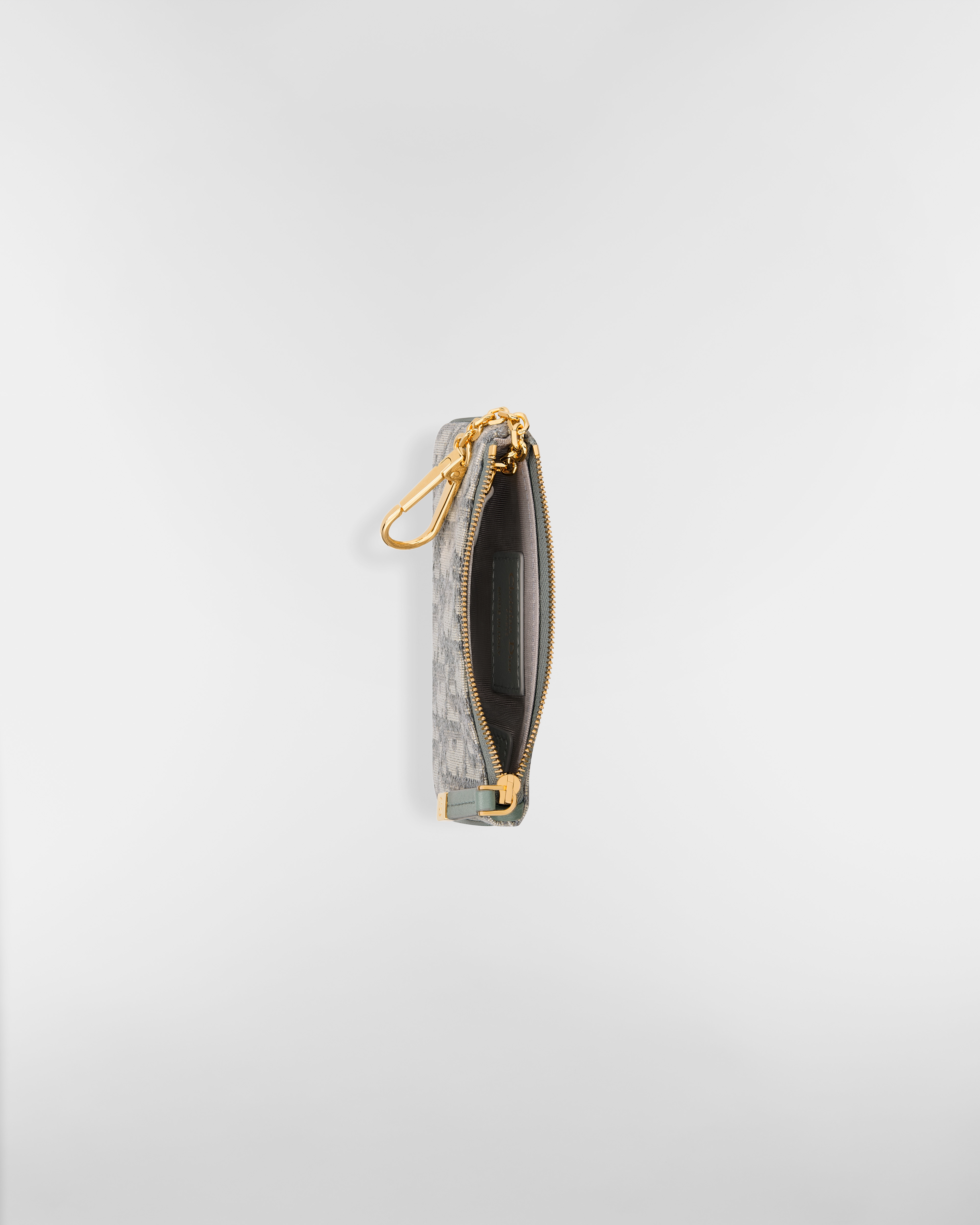 DiorTravel Myrte Zipped Key Case Gray Dior Oblique Jacquard E06