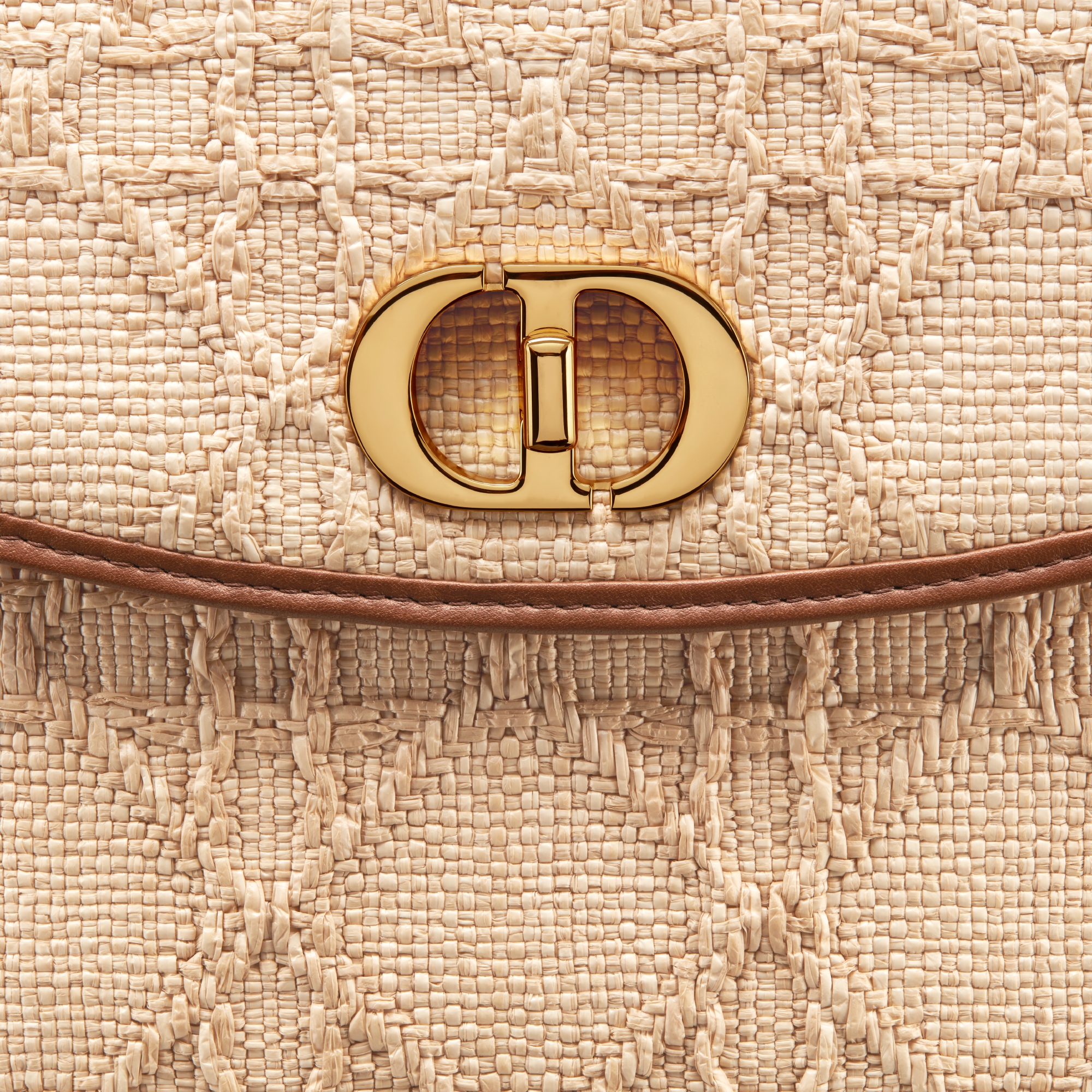 Bolso de mano con solapa 30 Montaigne Avenue Rafia Cannage beige E09