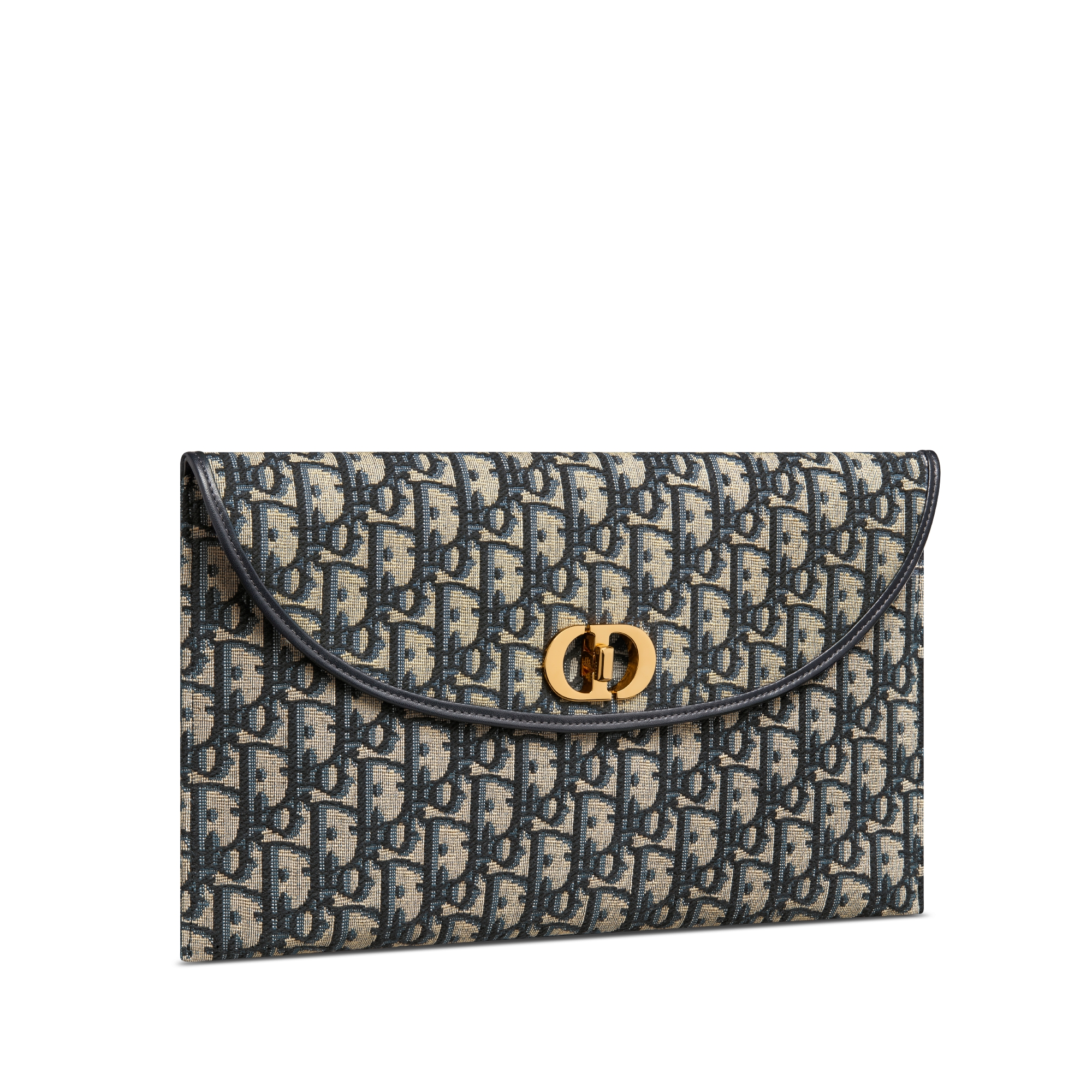 30 Montaigne Avenue Pouch with Flap Blue Dior Oblique Jacquard E03