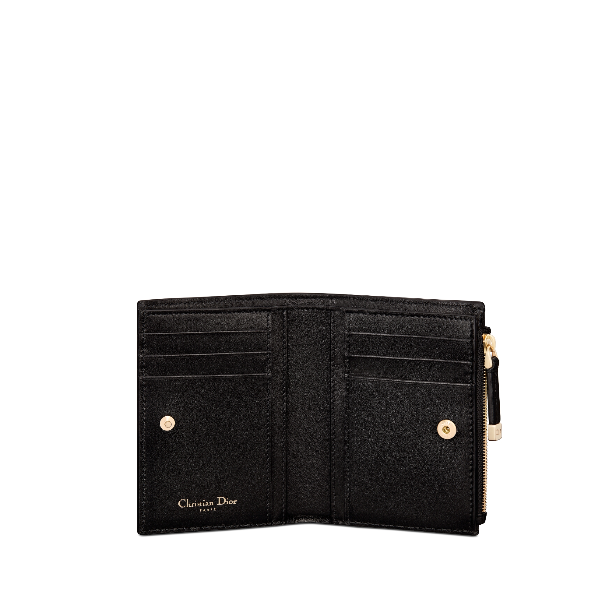 30 Montaigne Dahlia 지갑 블랙 스무스 송아지 가죽 E07