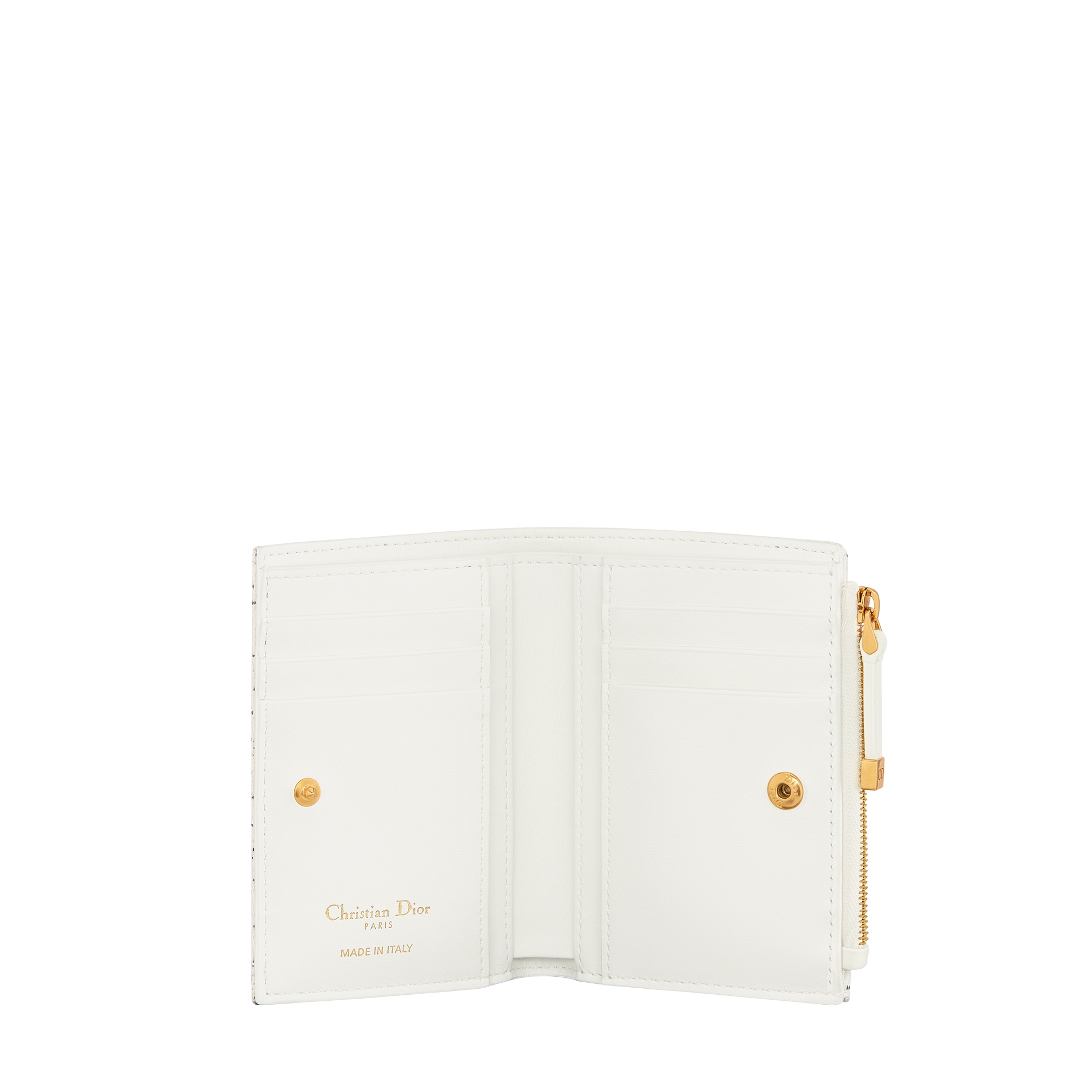 30 Montaigne Dahlia Wallet White Dior Oblique Jacquard with Contrasting Black Topstitching E07