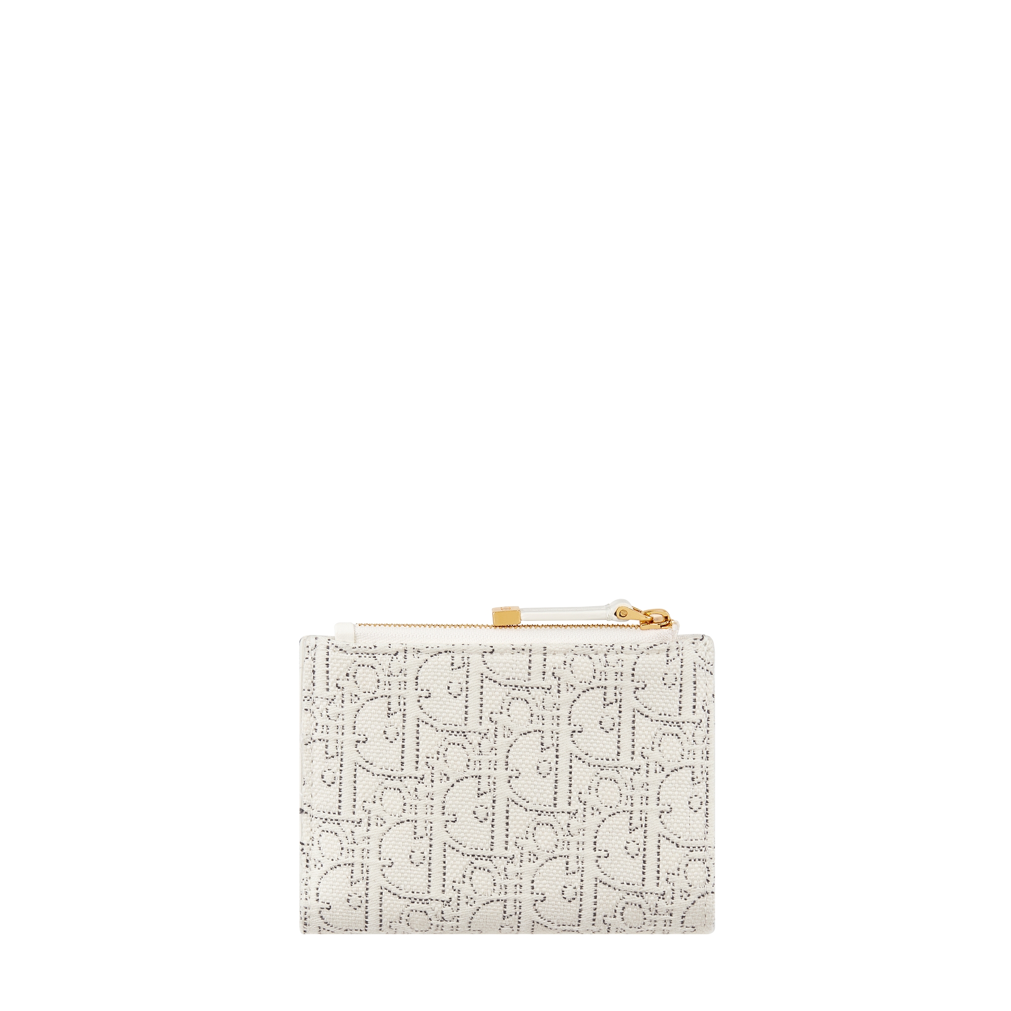 30 Montaigne Dahlia Wallet White Dior Oblique Jacquard with Contrasting Black Topstitching E08