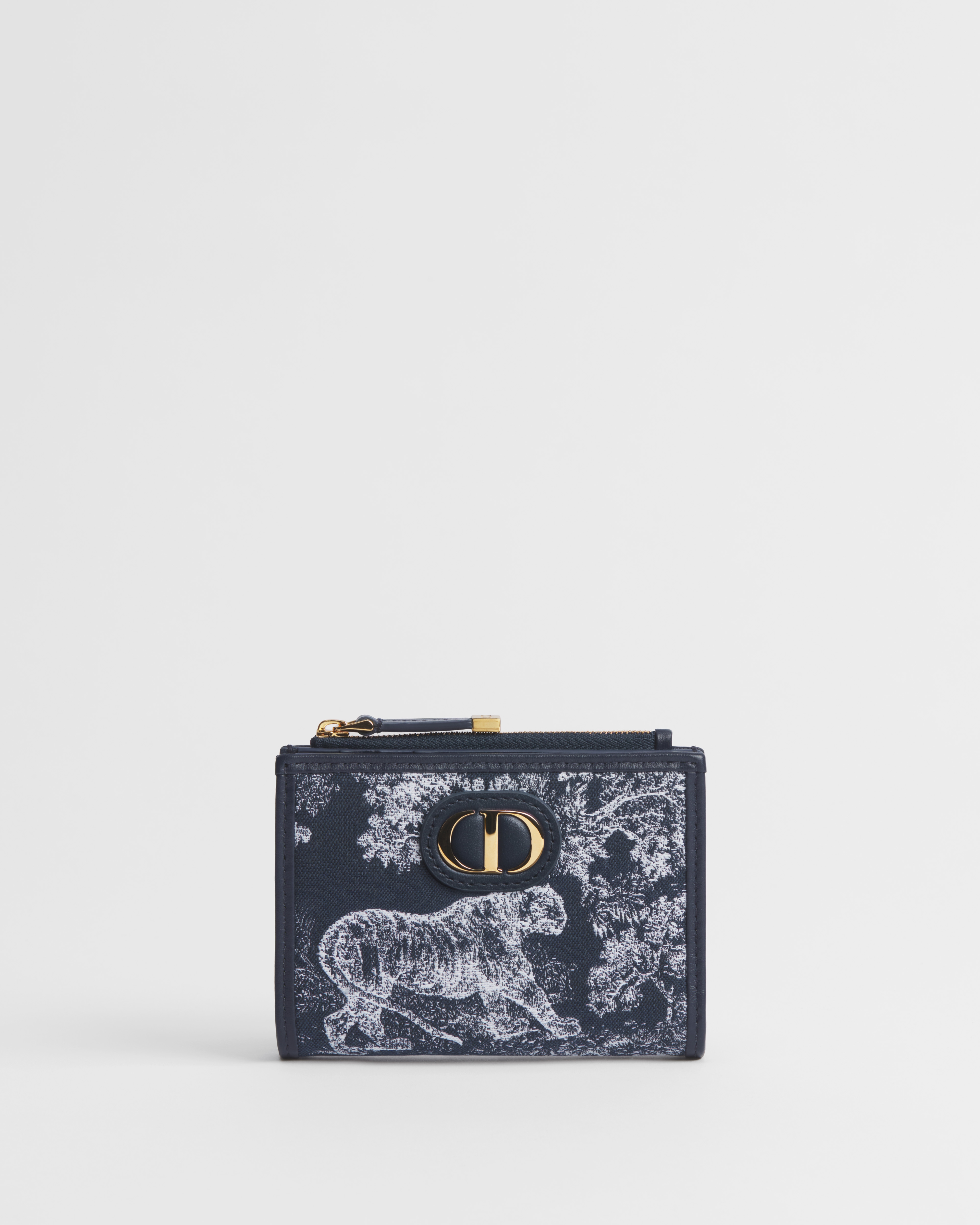 30 Montaigne Dahlia Wallet Blue Toile de Jouy Reverse Jacquard E01