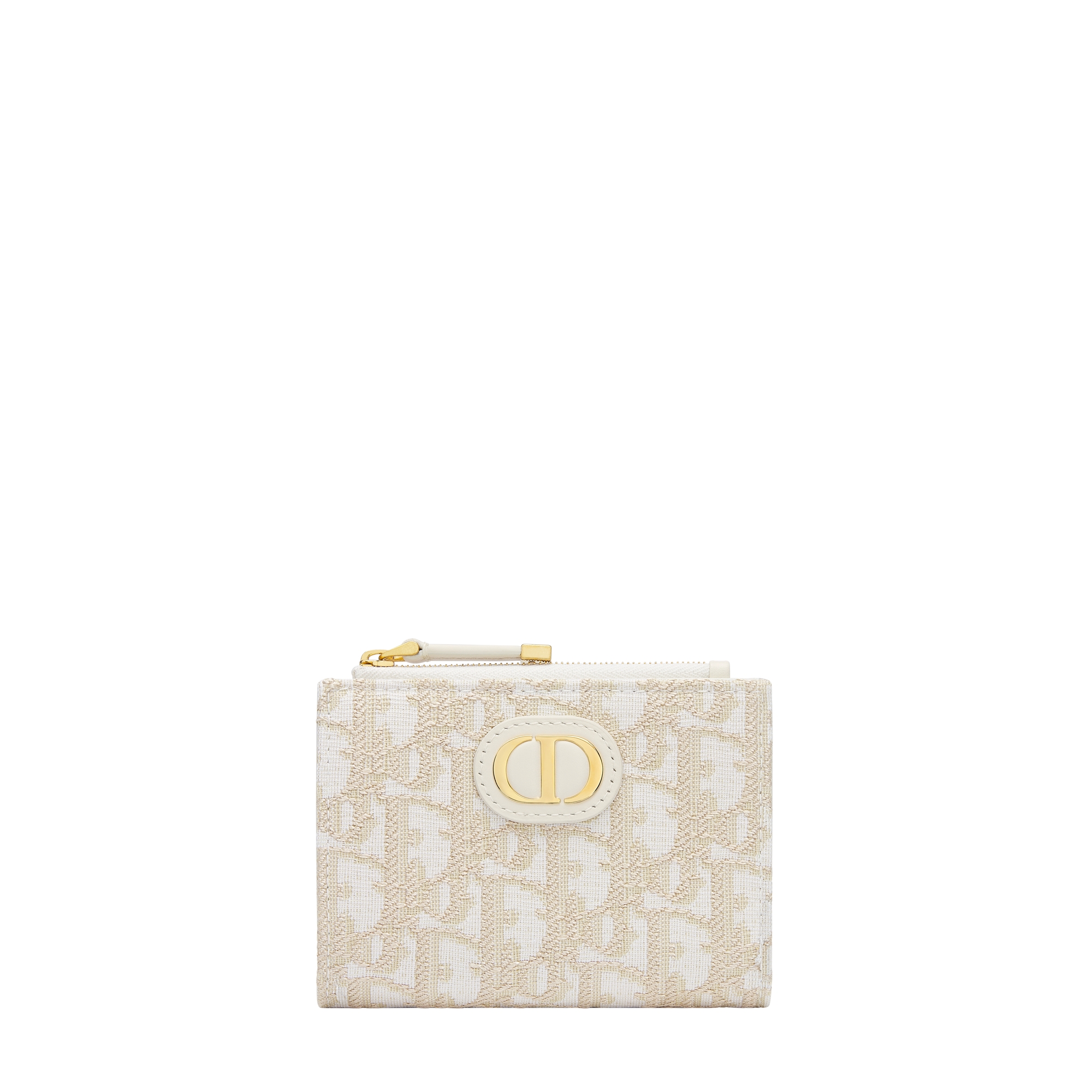 30 Montaigne Dahlia Wallet Gold-Tone Dior Oblique Jacquard E01