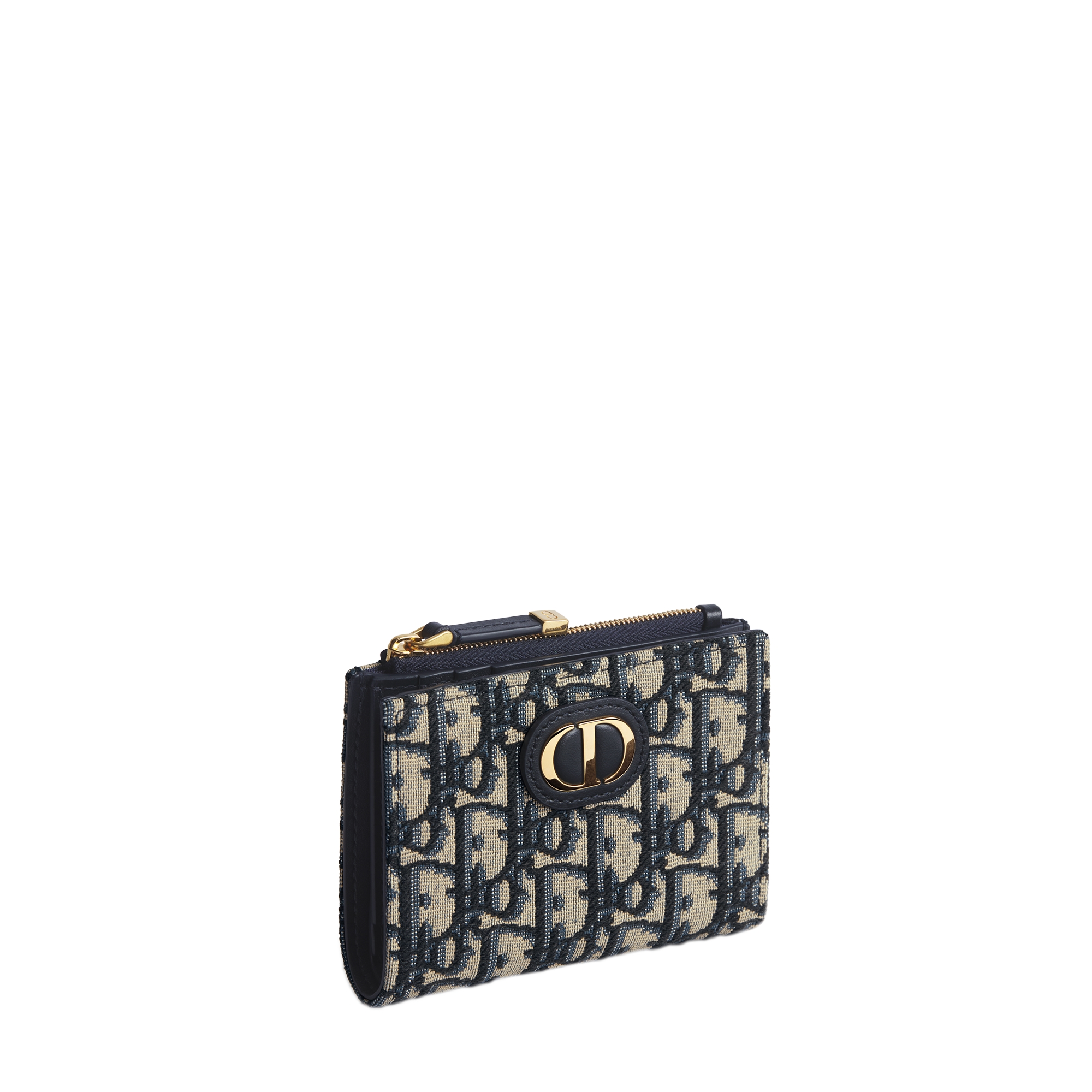 30 Montaigne Dahlia Wallet Blue Dior Oblique Jacquard E03