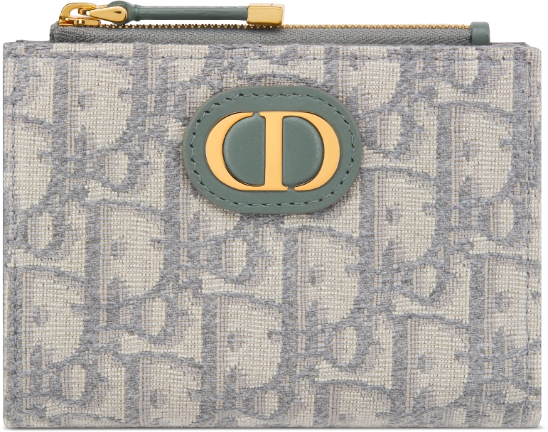 30 Montaigne Dahlia Wallet Blue Dior Oblique Jacquard | DIOR