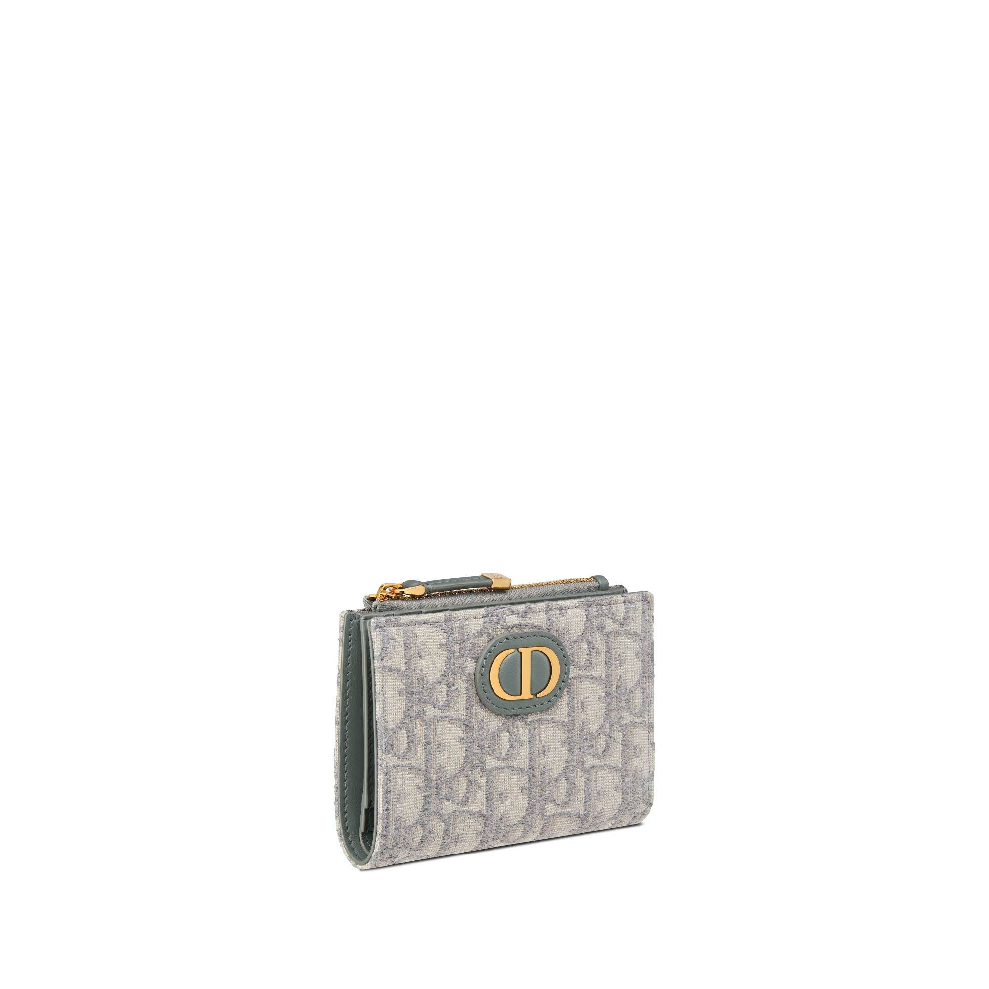 Portefeuille Dahlia 30 Montaigne Toile jacquard Dior Oblique gris E03