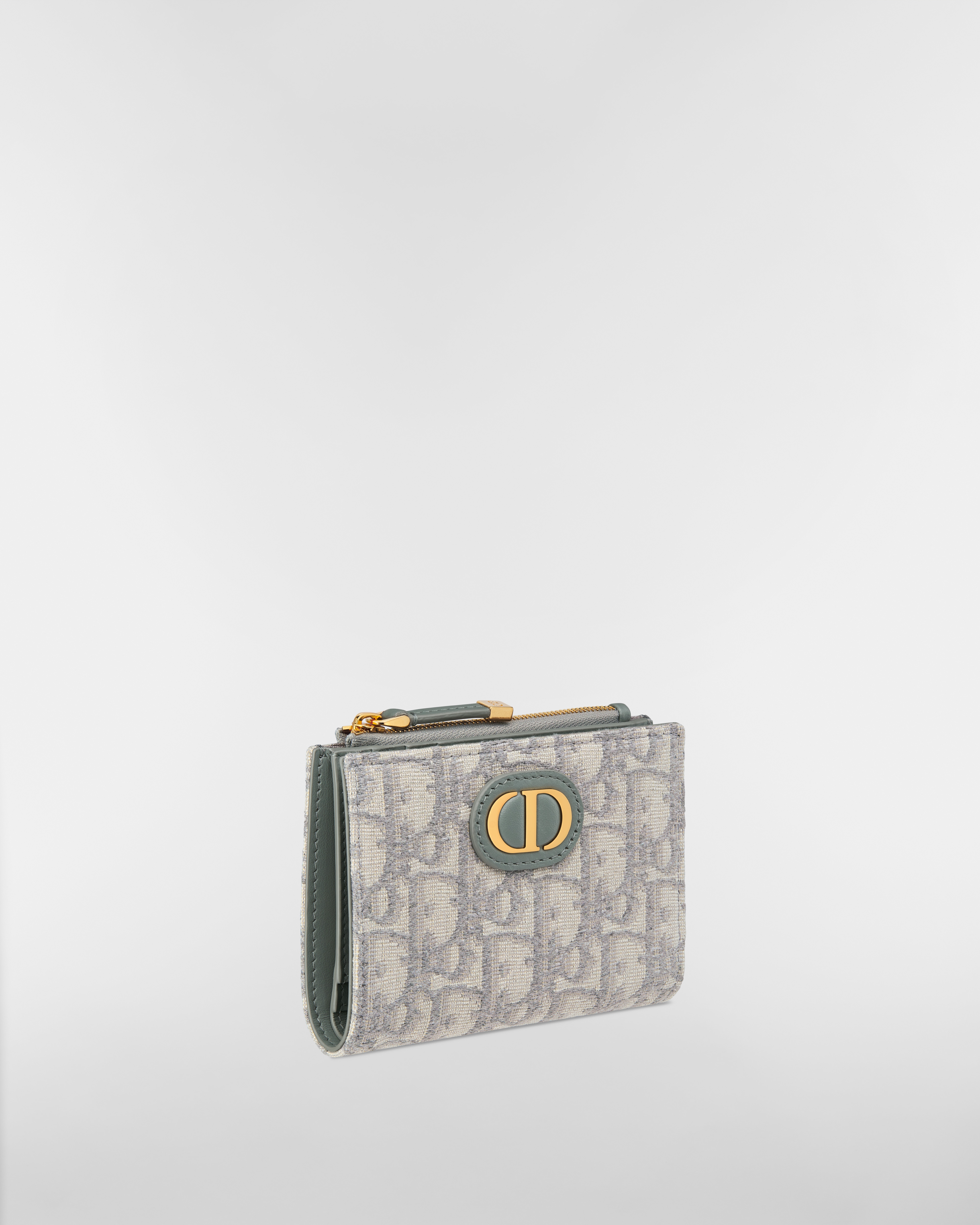 30 Montaigne Dahlia 지갑 그레이 Dior Oblique 자카드 E03