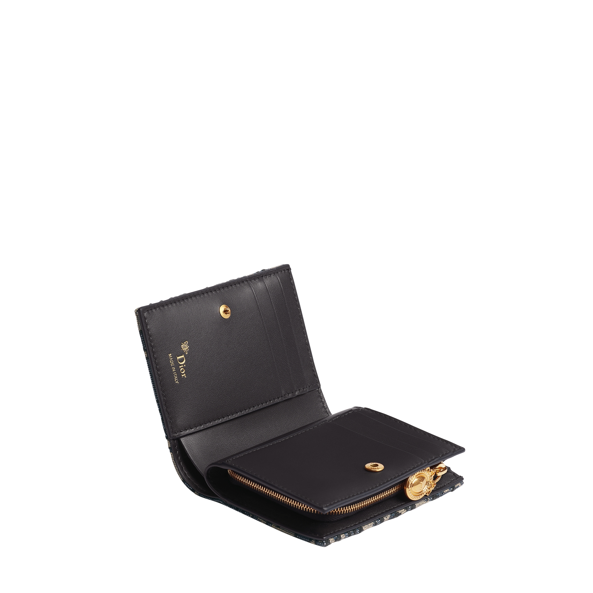 Dior Médaillon Begonia Wallet Blue Dior Oblique Jacquard E03