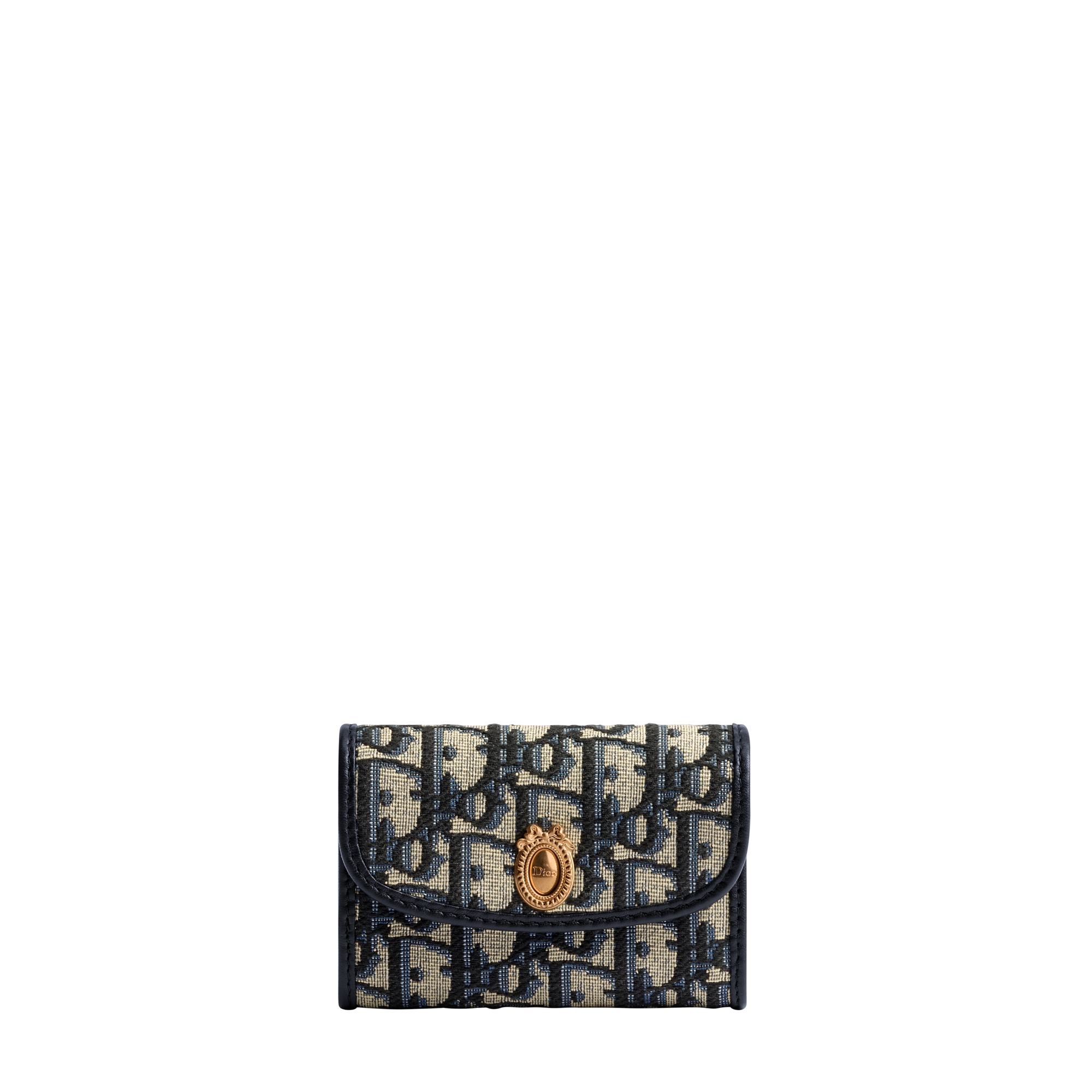 Dior Médaillon Glycine Wallet Blue Dior Oblique Jacquard | DIOR
