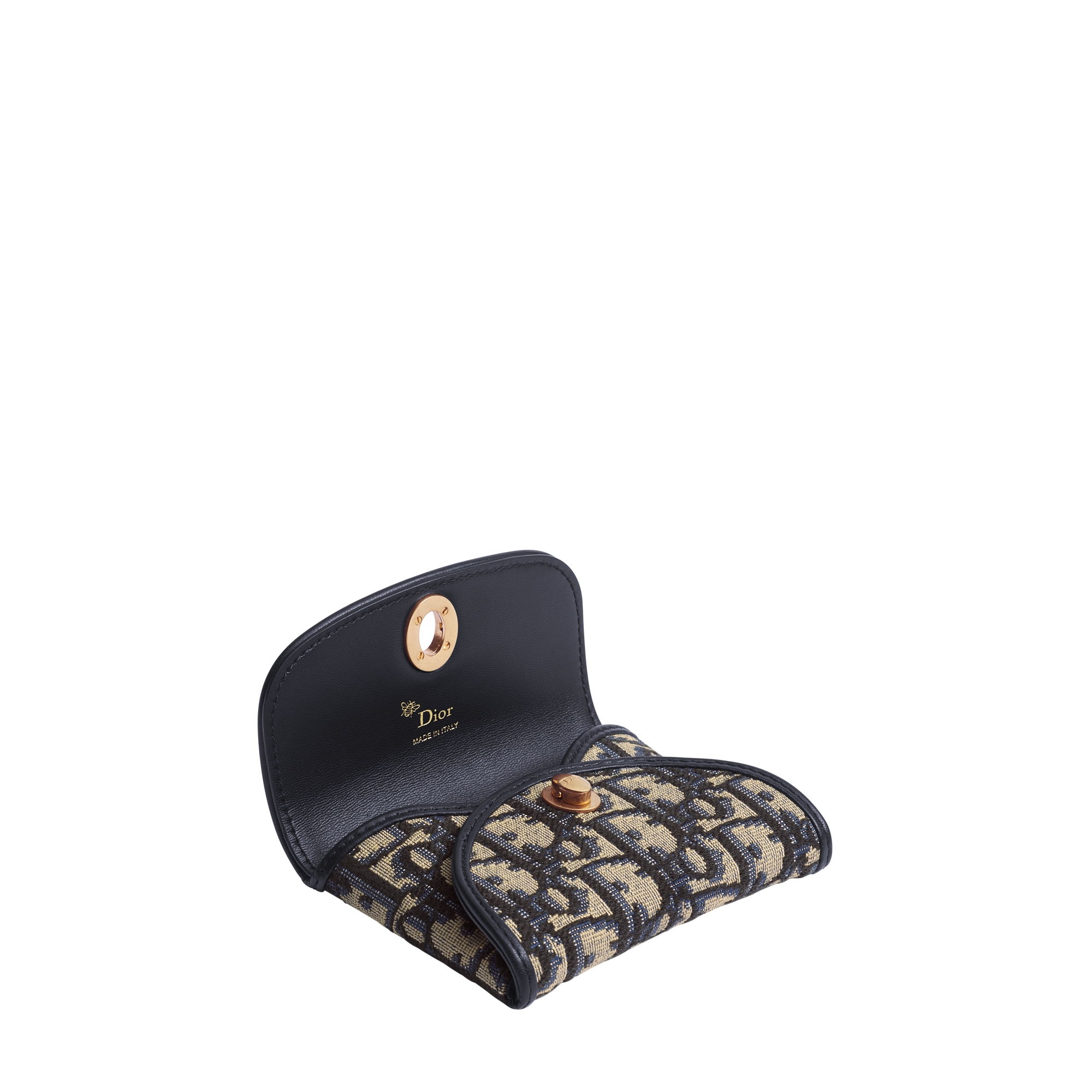 Dior Médaillon Daylily Card Holder Blue Dior Oblique Jacquard E06