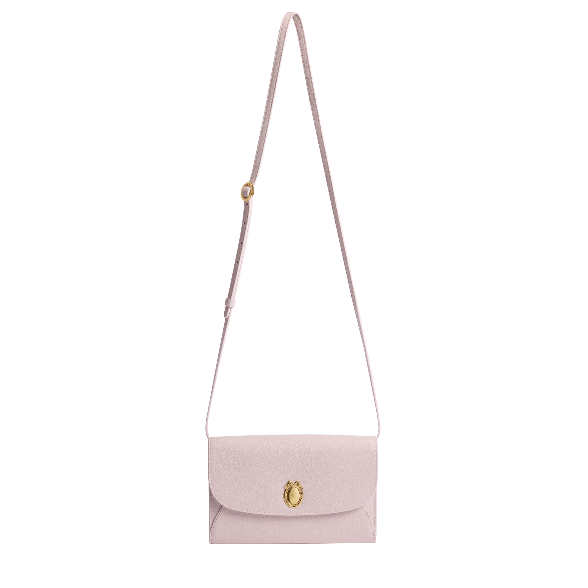 Dior Médaillon Envelope Pouch with Strap Rose Tendre and Gris Pietro Grained Calfskin E07
