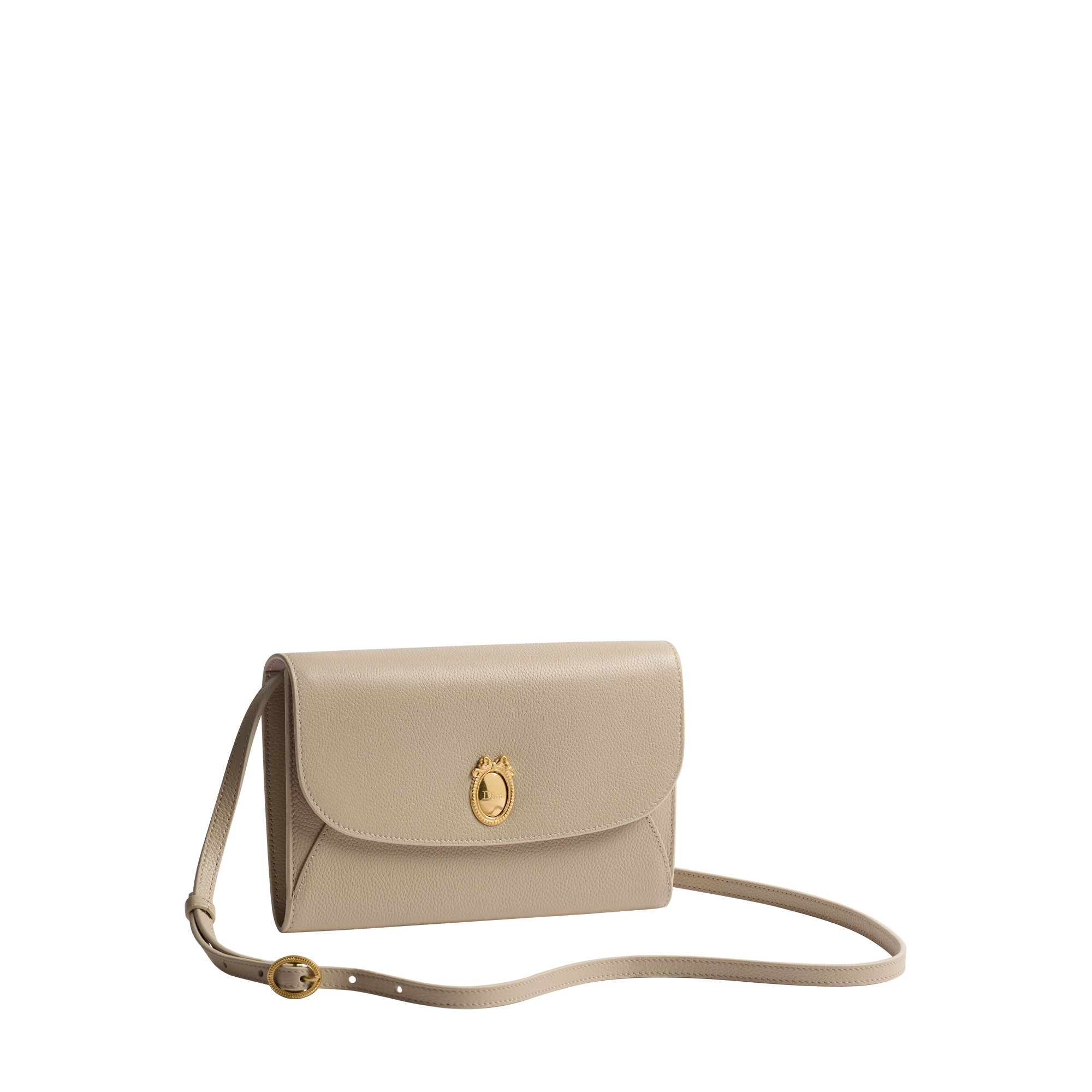Dior Médaillon Envelope Pouch with Strap Trench and Rose Tendre Grained Calfskin E03