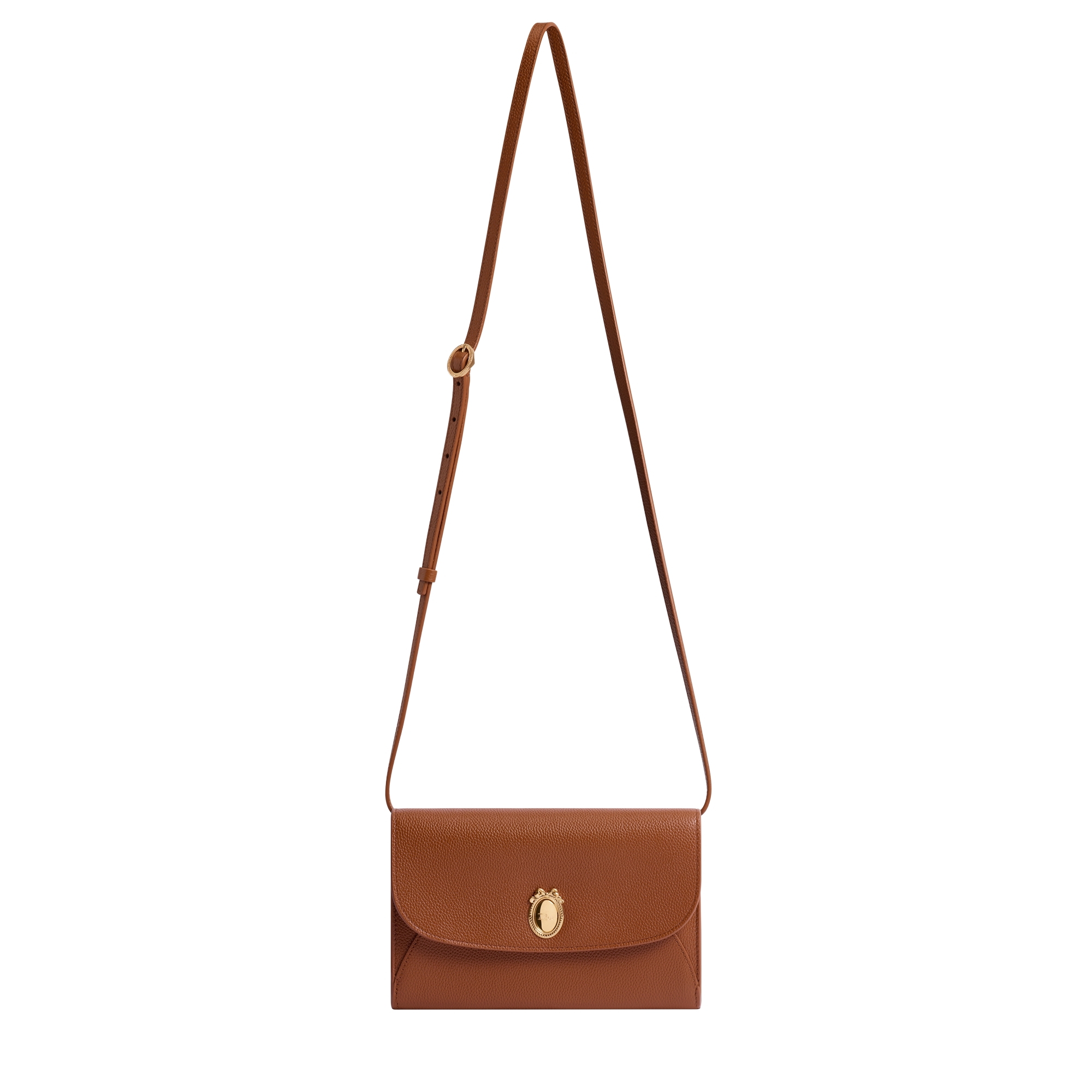 Dior Médaillon Envelope Pouch with Strap Marron Bobby and Lingerie Pink Grained Calfskin E07