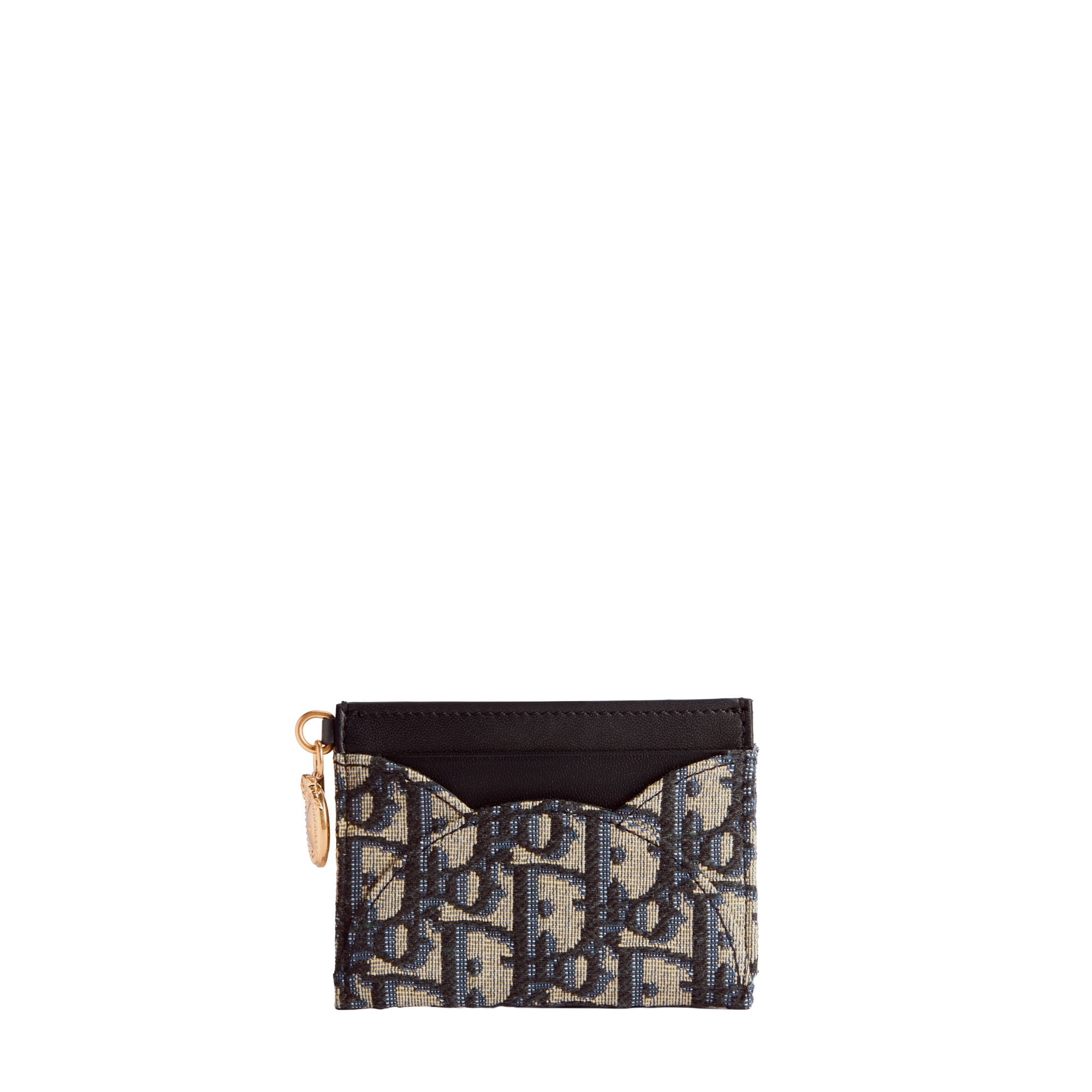 Dior Médaillon Freesia Card Holder Blue Dior Oblique Jacquard E01