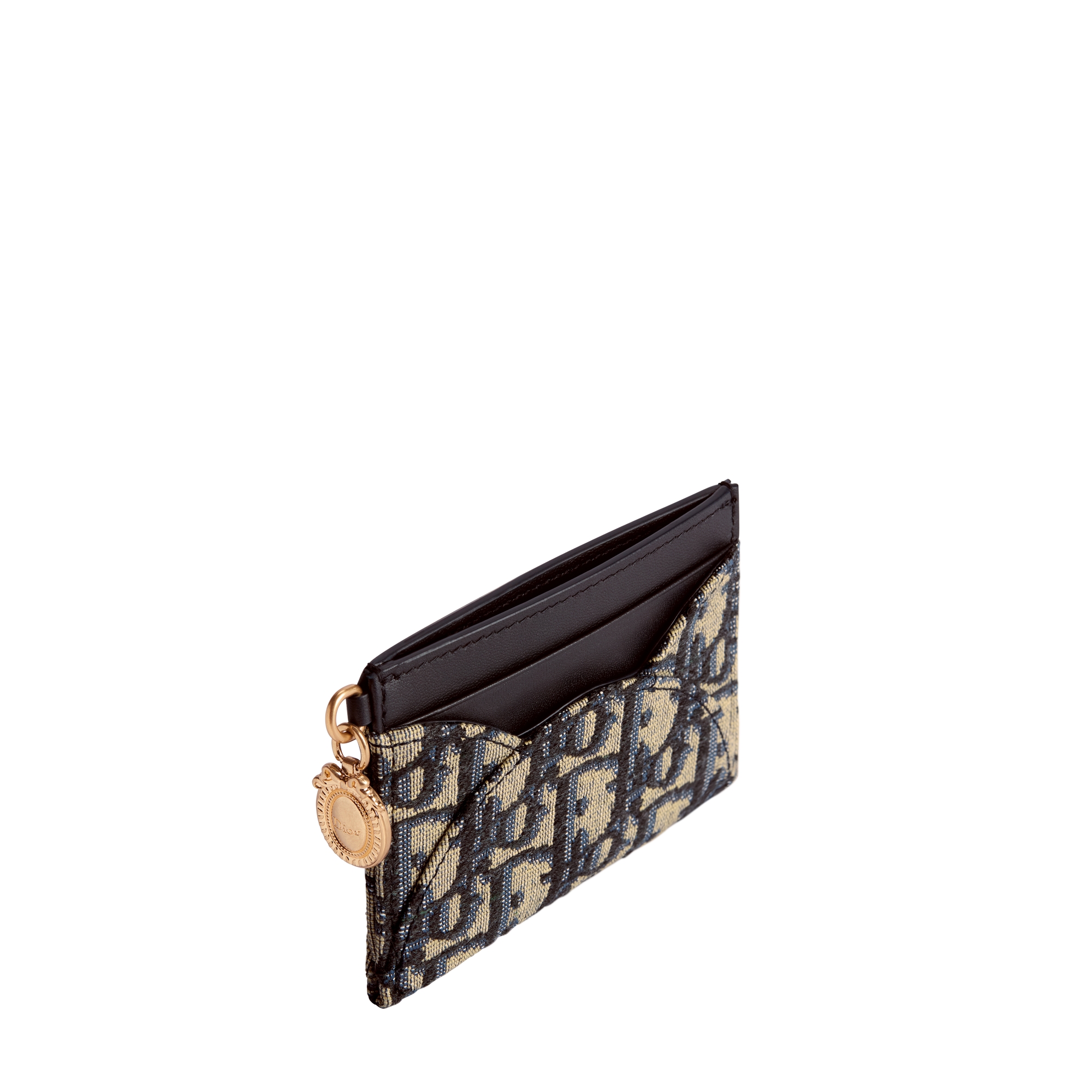 Dior Médaillon Freesia Card Holder Blue Dior Oblique Jacquard E06