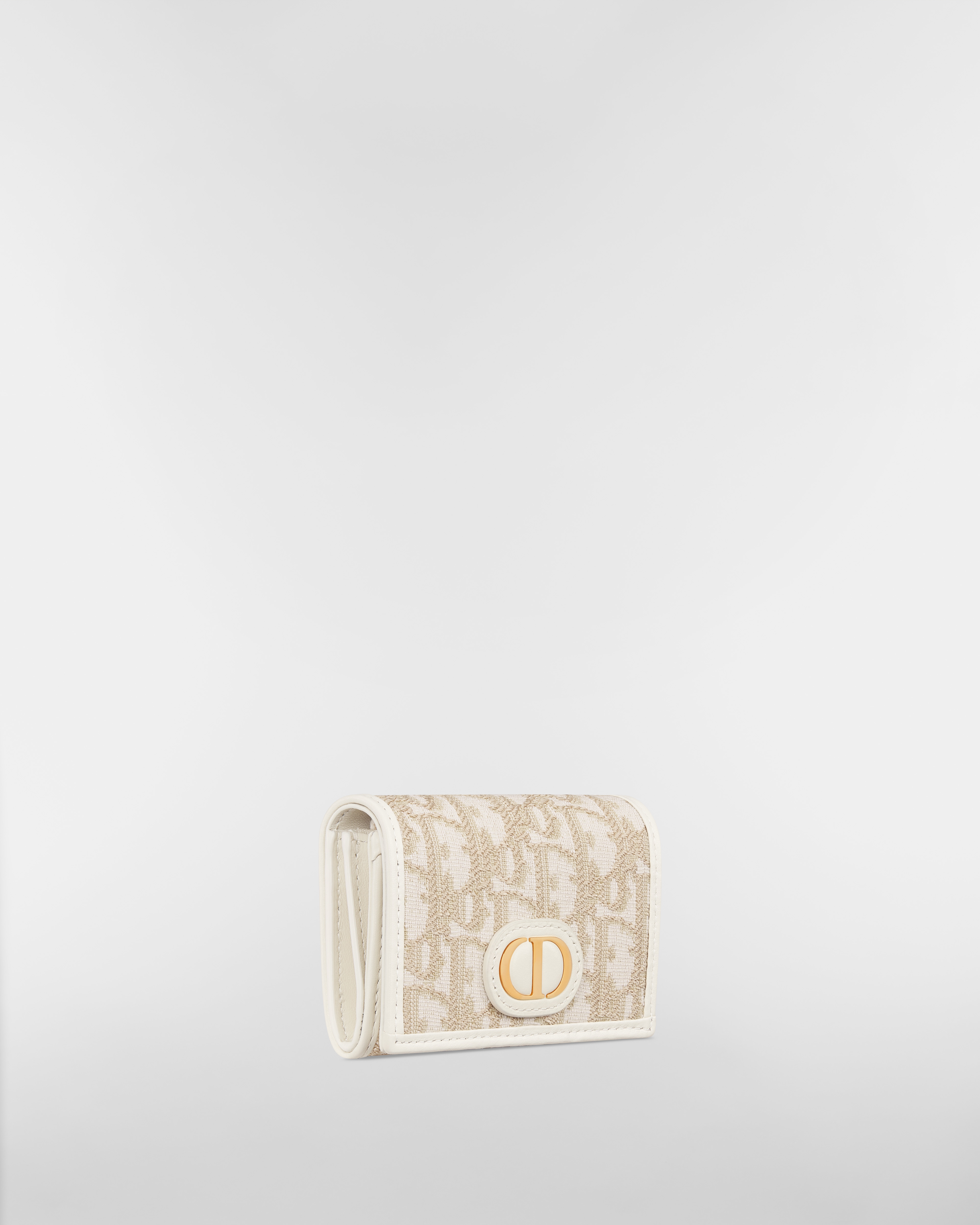 30 Montaigne Glycine Wallet Gold-Tone Dior Oblique Jacquard E03