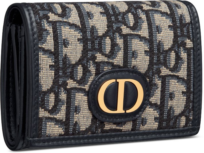 30 Montaigne Glycine Wallet Blue Dior Oblique Jacquard | DIOR