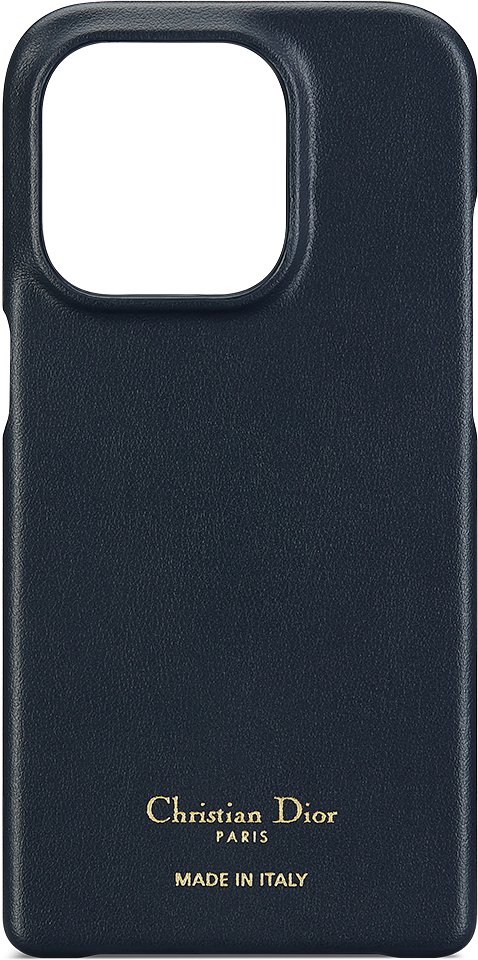 30 Montaigne Cover for iPhone 15 Pro with Magnetic Card Holder Blue Grained  Calfskin and Dior Oblique Jacquard | DIOR