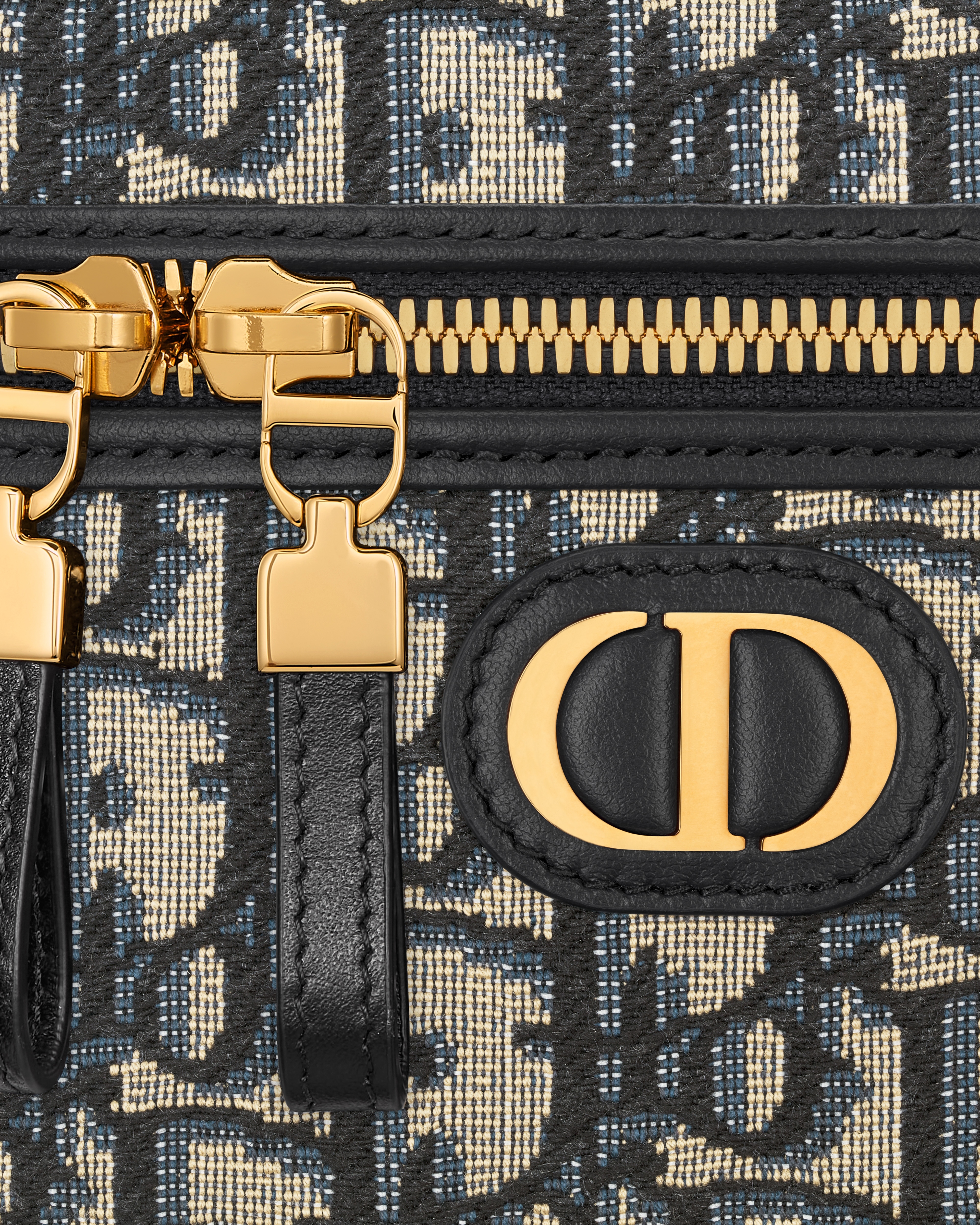 Neceser mini 30 Montaigne Dior Oblique en jacquard azul E09