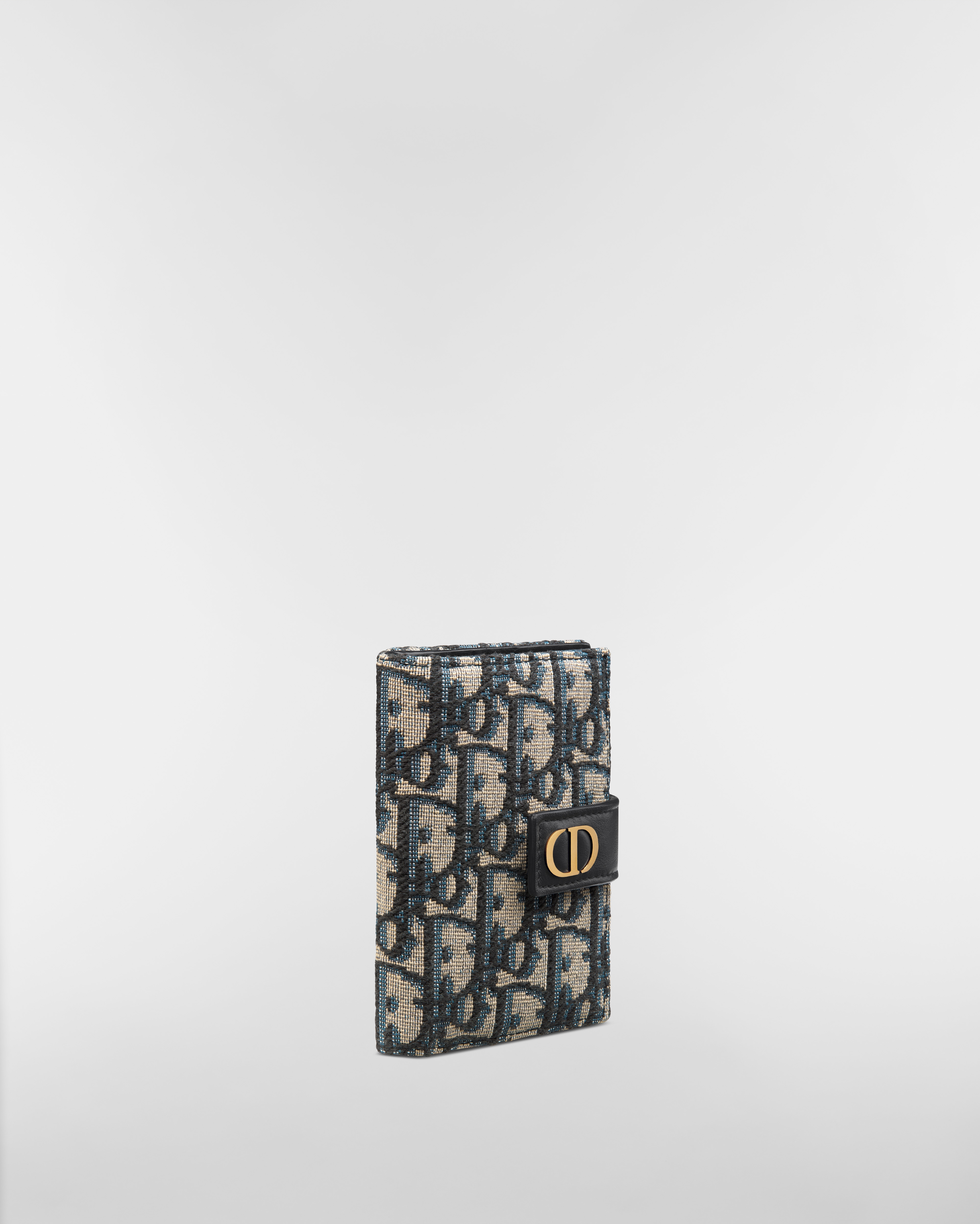 30 Montaigne Dandelion Card Holder Blue Dior Oblique Jacquard E03
